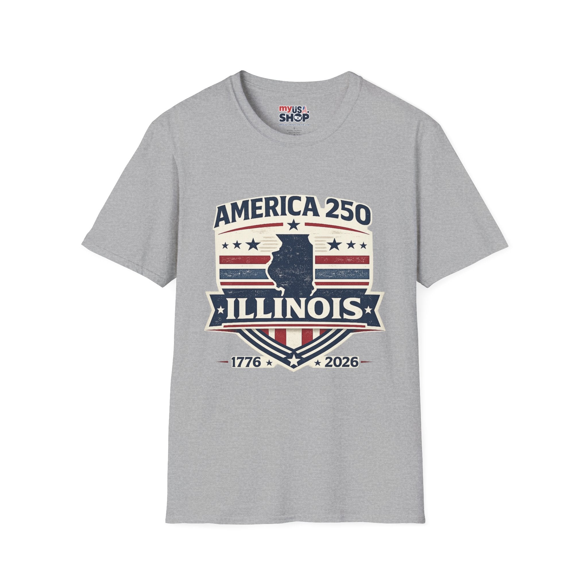 America 250 Illinois T-Shirt — 1776–2026 Bicentennial USA State Pride Tee