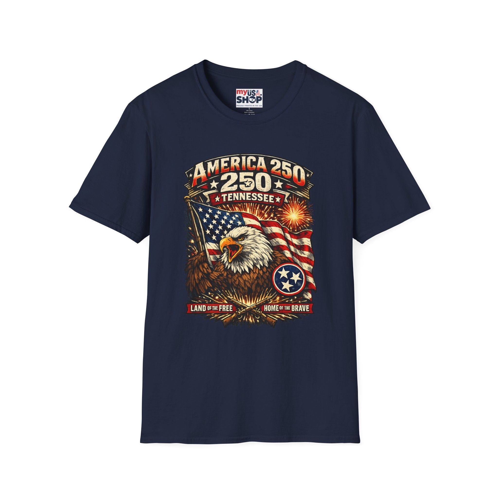 America 250 Tennessee Shirt — Land of the Free Patriotic Eagle Tee