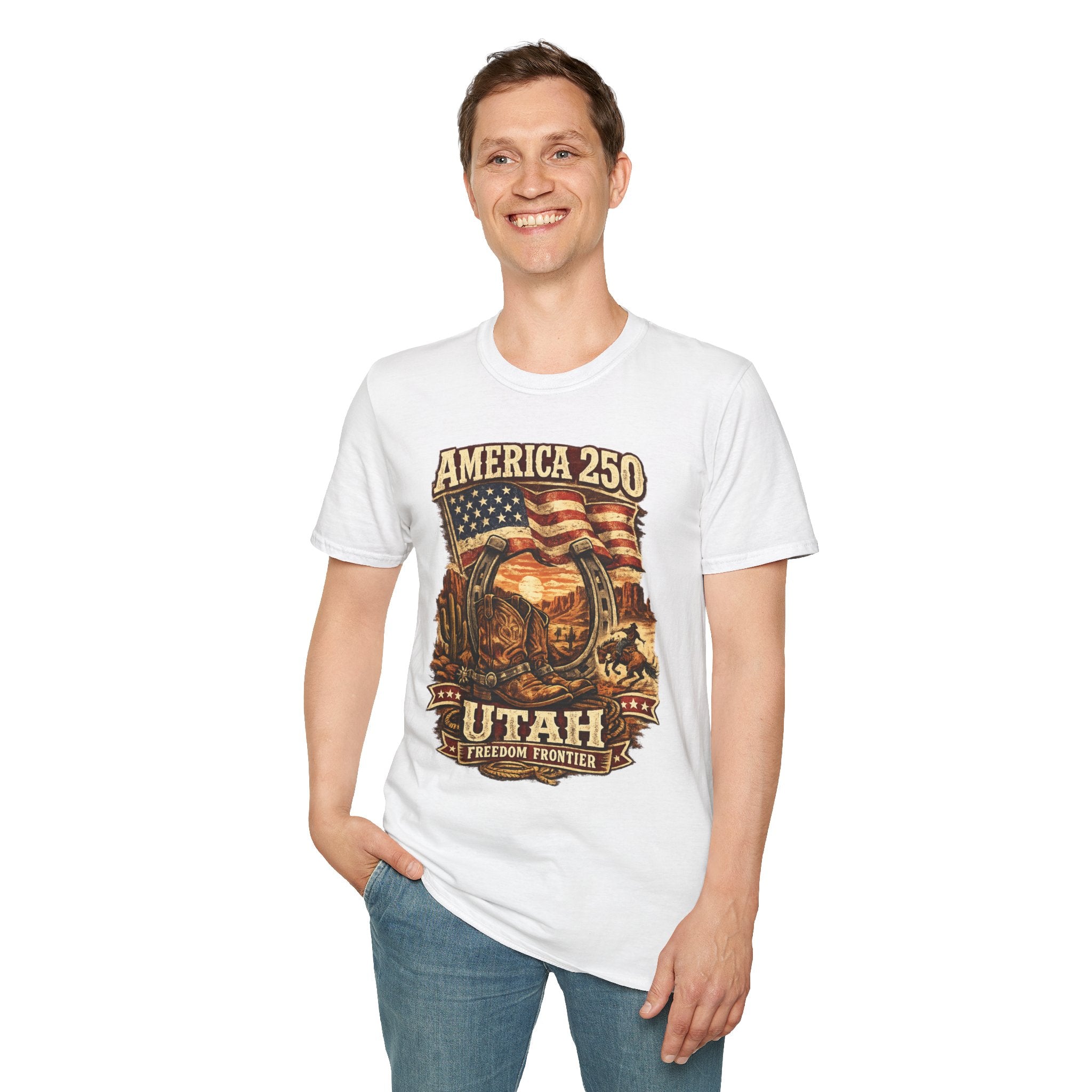 America 250 Utah T-Shirt — Freedom Frontier Western Graphic Tee
