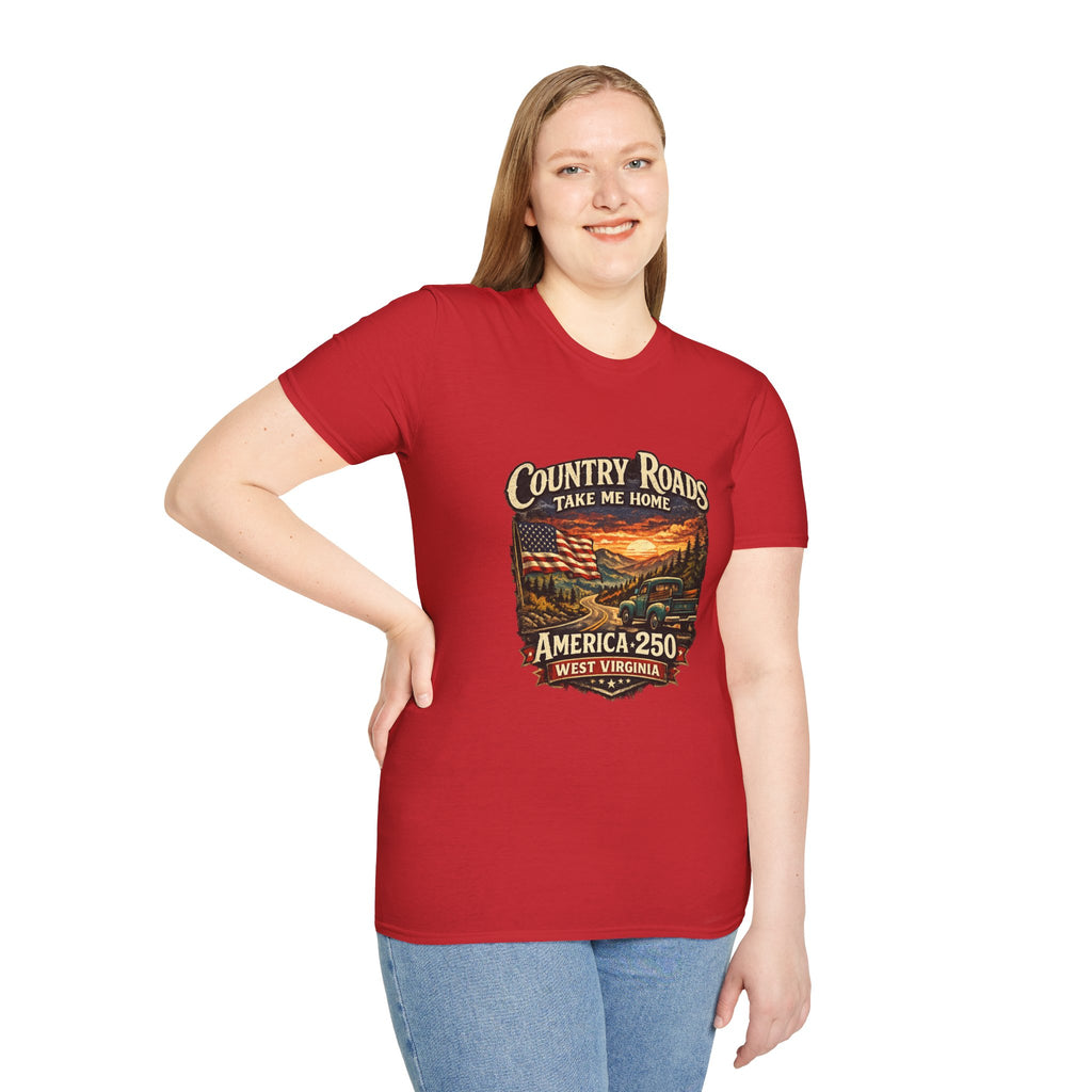 America 250 T-Shirt — "Take Me Home" West Virginia Scenic Graphic Tee