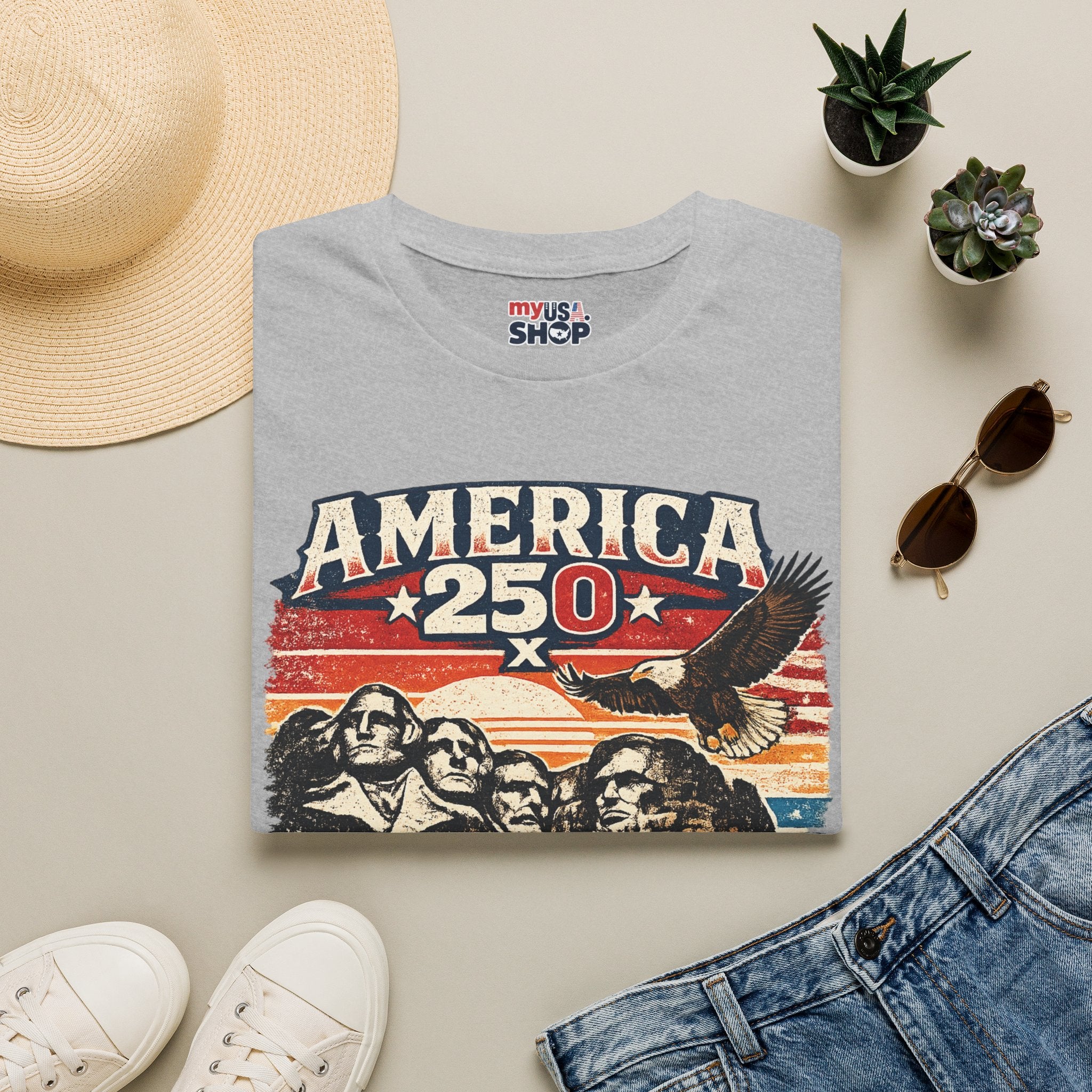 America 250 South Dakota T-Shirt — Vintage Eagle Patriotic USA Graphic Tee