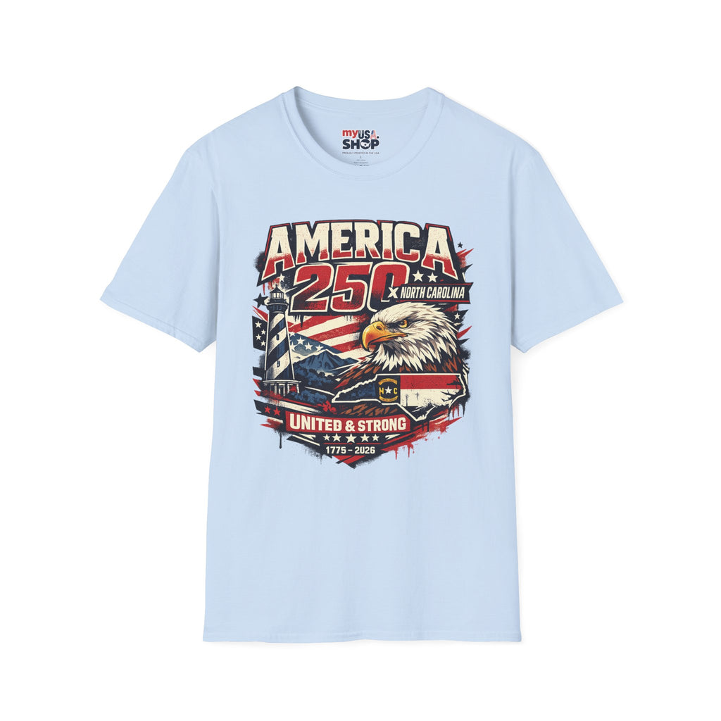 America 250 North Carolina Eagle T-Shirt – Patriotic July 4th Graphic Tee