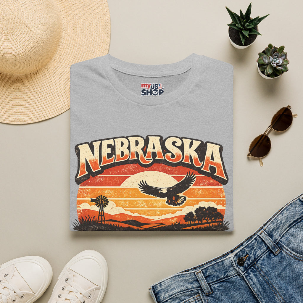 Nebraska America 250 Retro Sunset T-Shirt