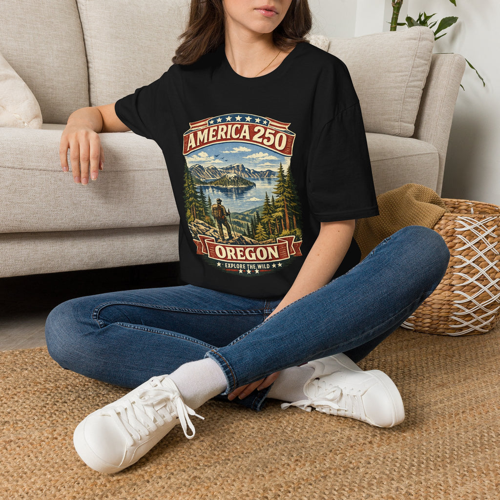 America 250 X Oregon Shirt — Explore The Wild Adventure Graphic Tee