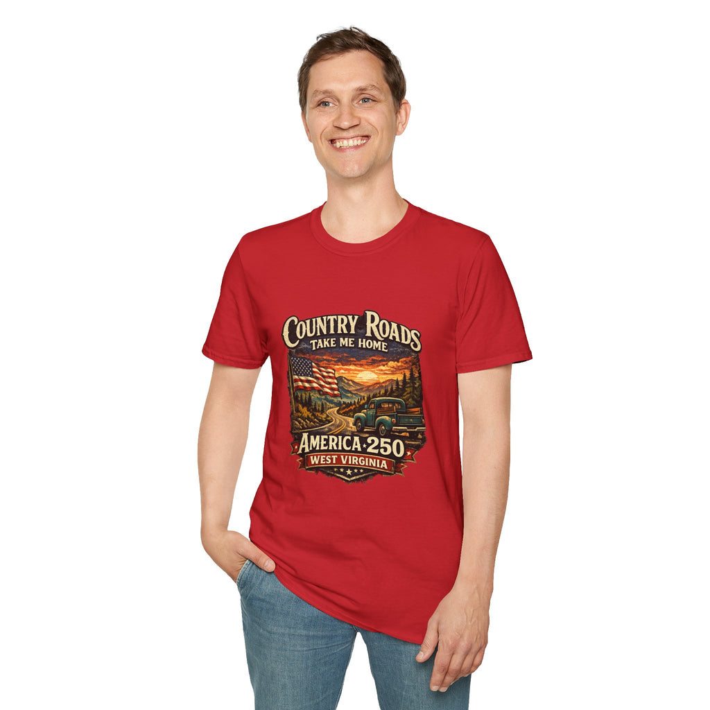 America 250 T-Shirt — "Take Me Home" West Virginia Scenic Graphic Tee