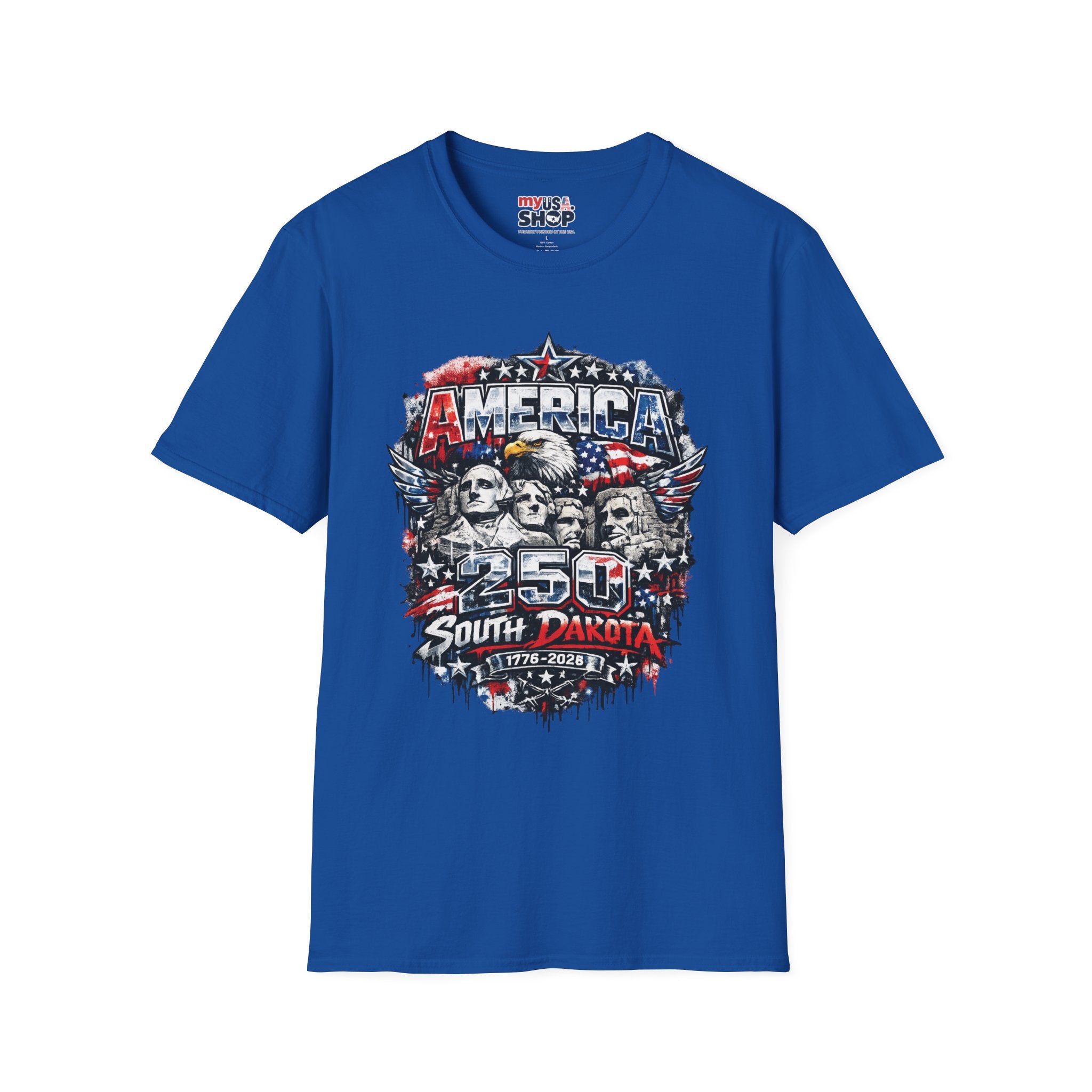 America 250 South Dakota Shirt — Patriotic Eagle & Mount Rushmore Graphic Tee