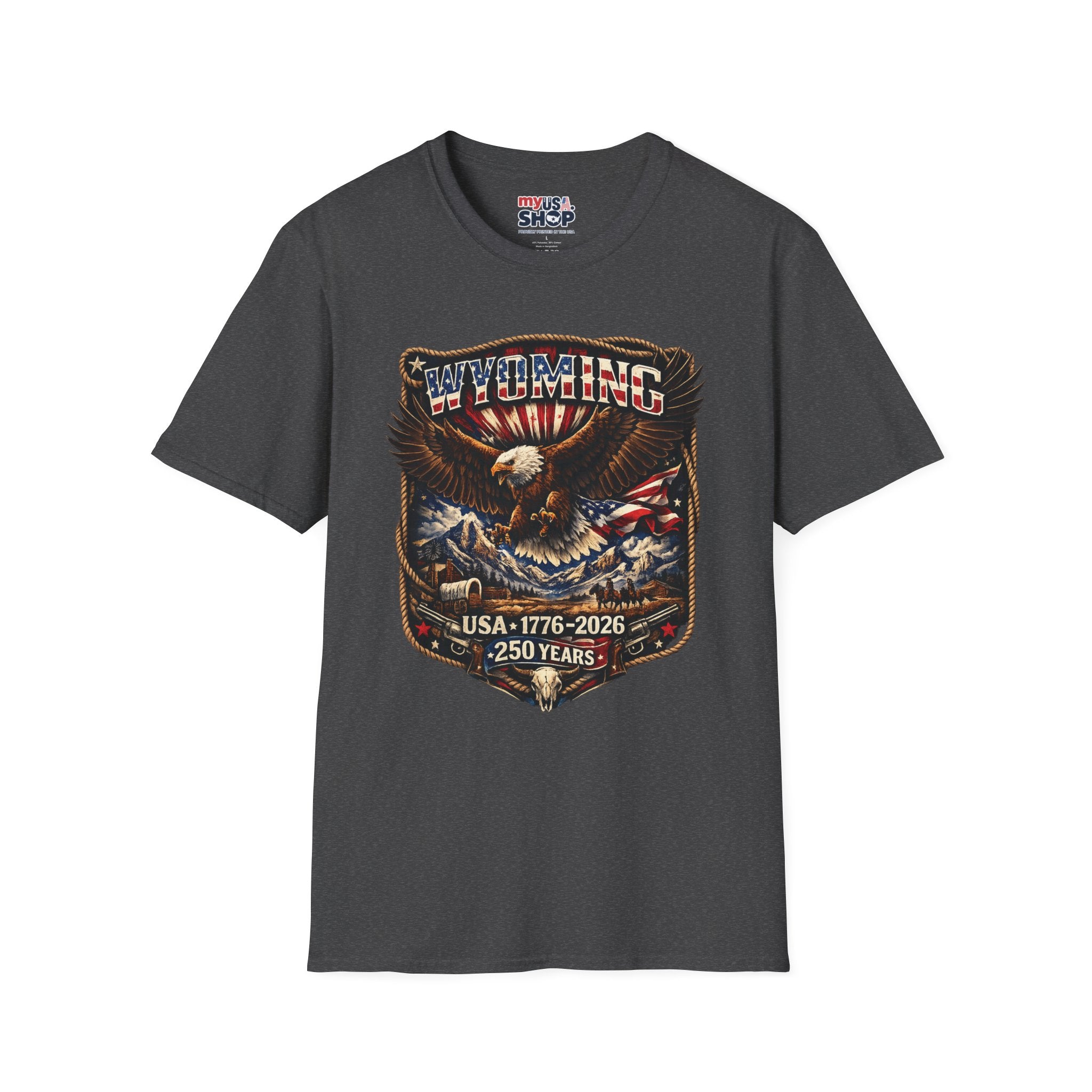 Wyoming Eagle T-Shirt — Patriotic America 250th Anniversary Graphic Tee