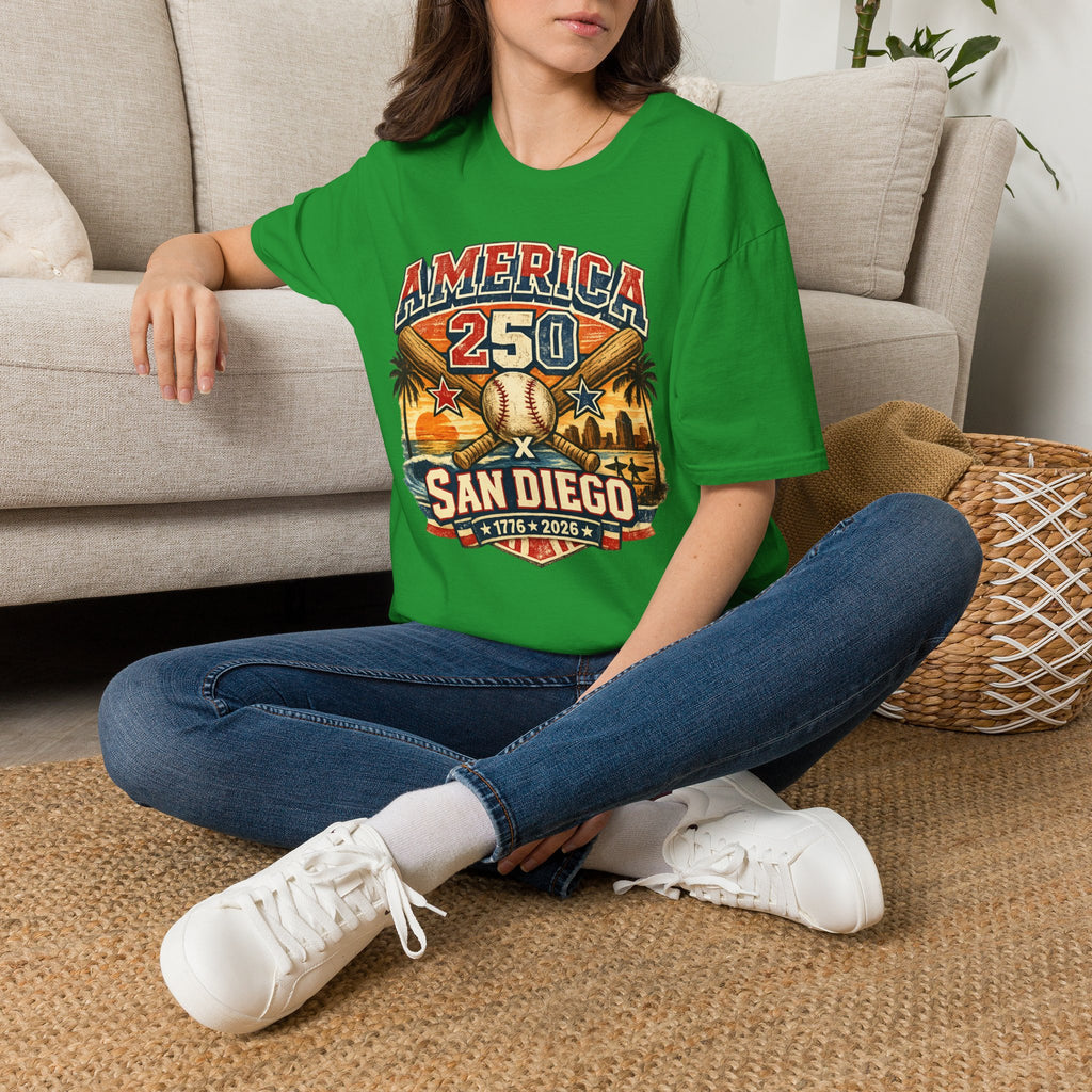 America 250 San Diego California Baseball Tee