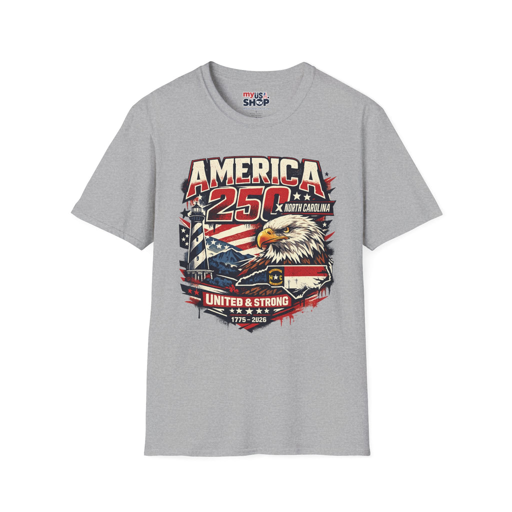 America 250 North Carolina Eagle T-Shirt – Patriotic July 4th Graphic Tee