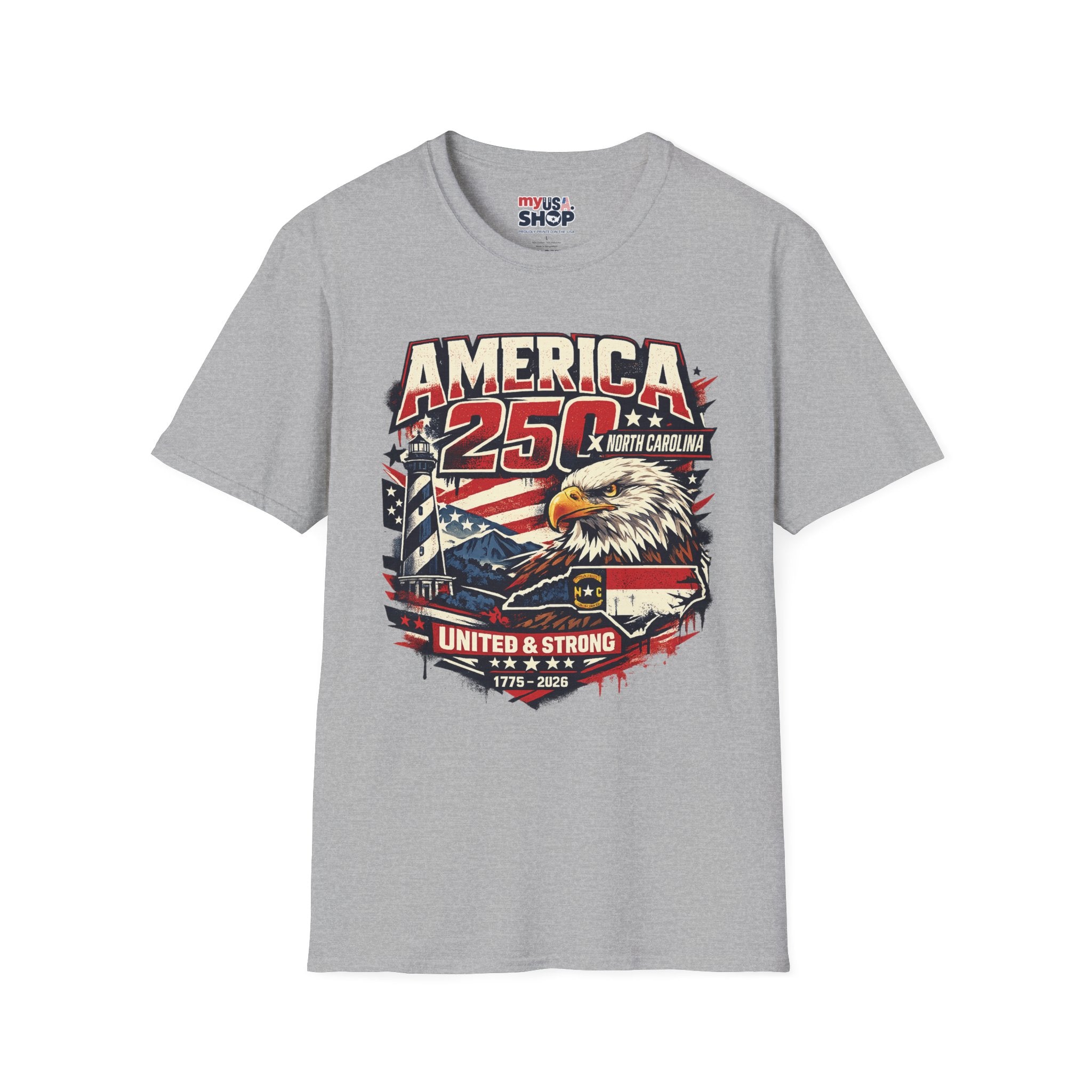 America 250 North Carolina Eagle T-Shirt – Patriotic July 4th Graphic Tee