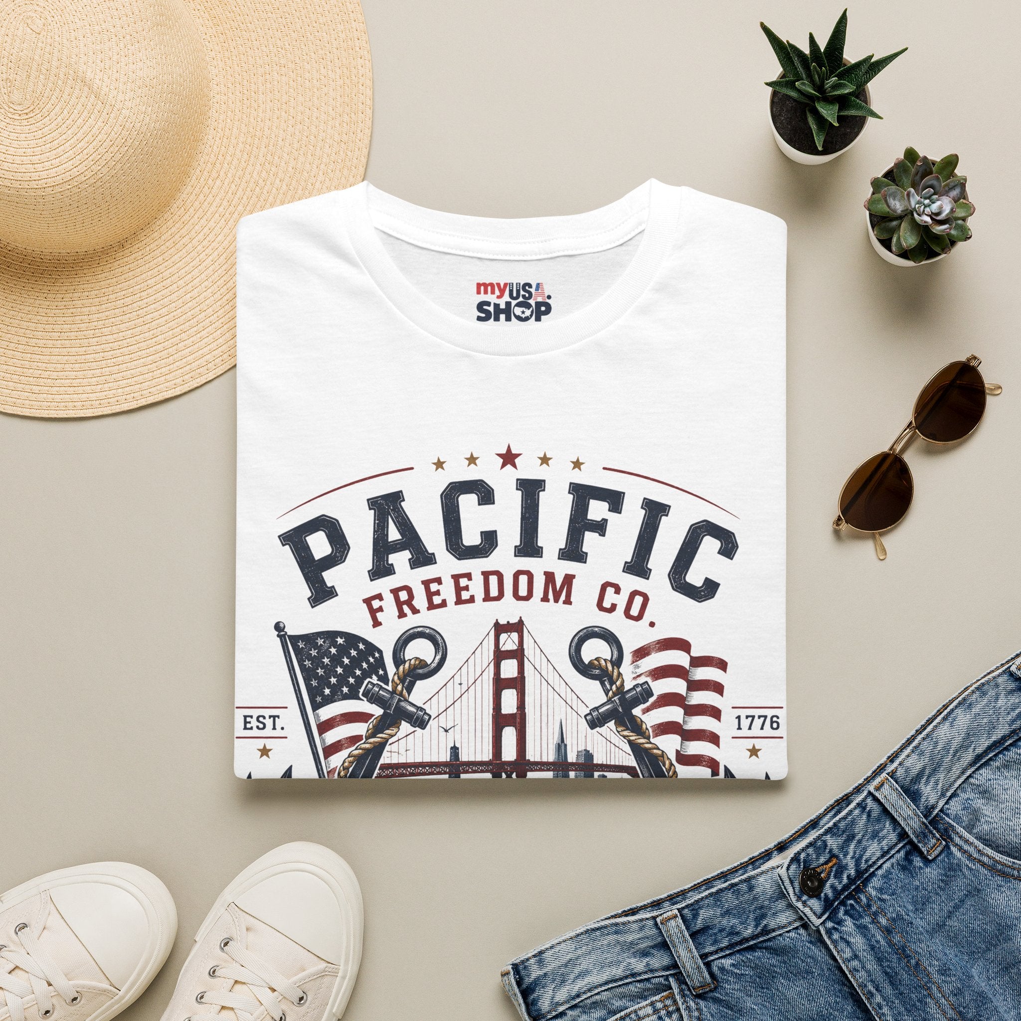 America 250 Pacific Freedom Co. San Francisco California T-Shirt