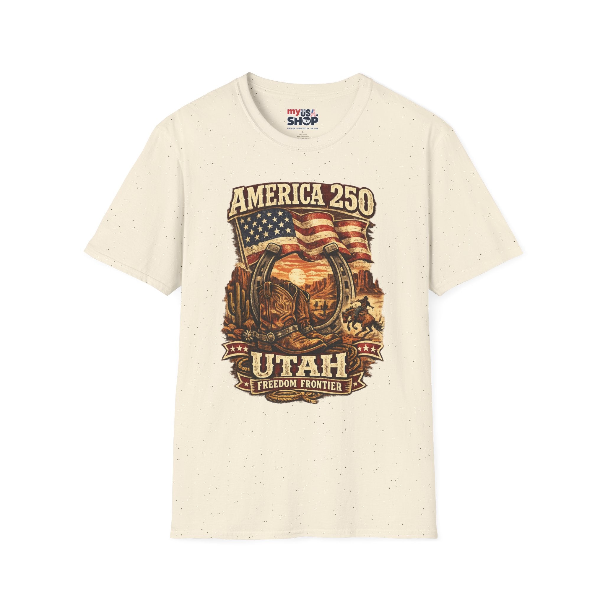 America 250 Utah T-Shirt — Freedom Frontier Western Graphic Tee