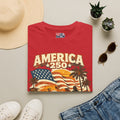 America 250 Los Angeles Surfers Beach Flag Palm Trees Sunset Retro California Tee