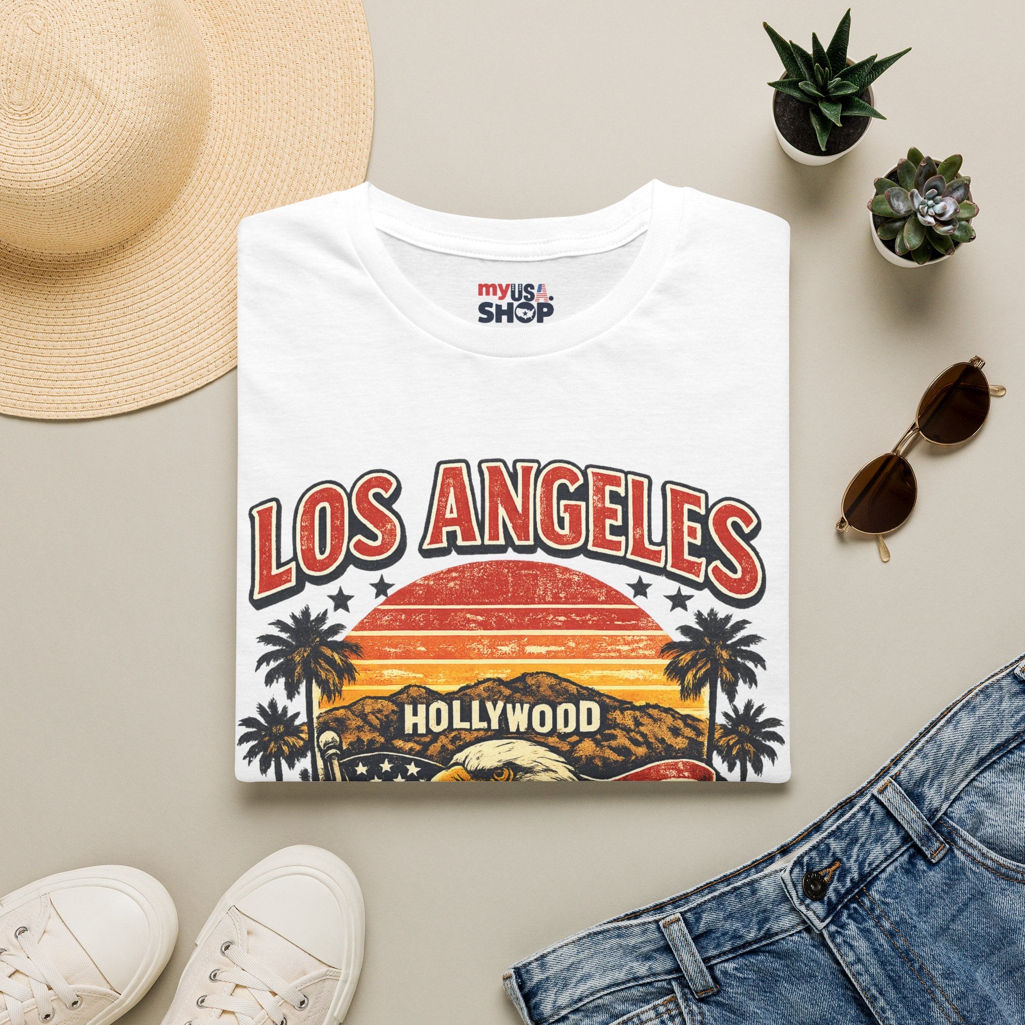 America 250 Vintage Los Angeles Freedom Celebration California Tee