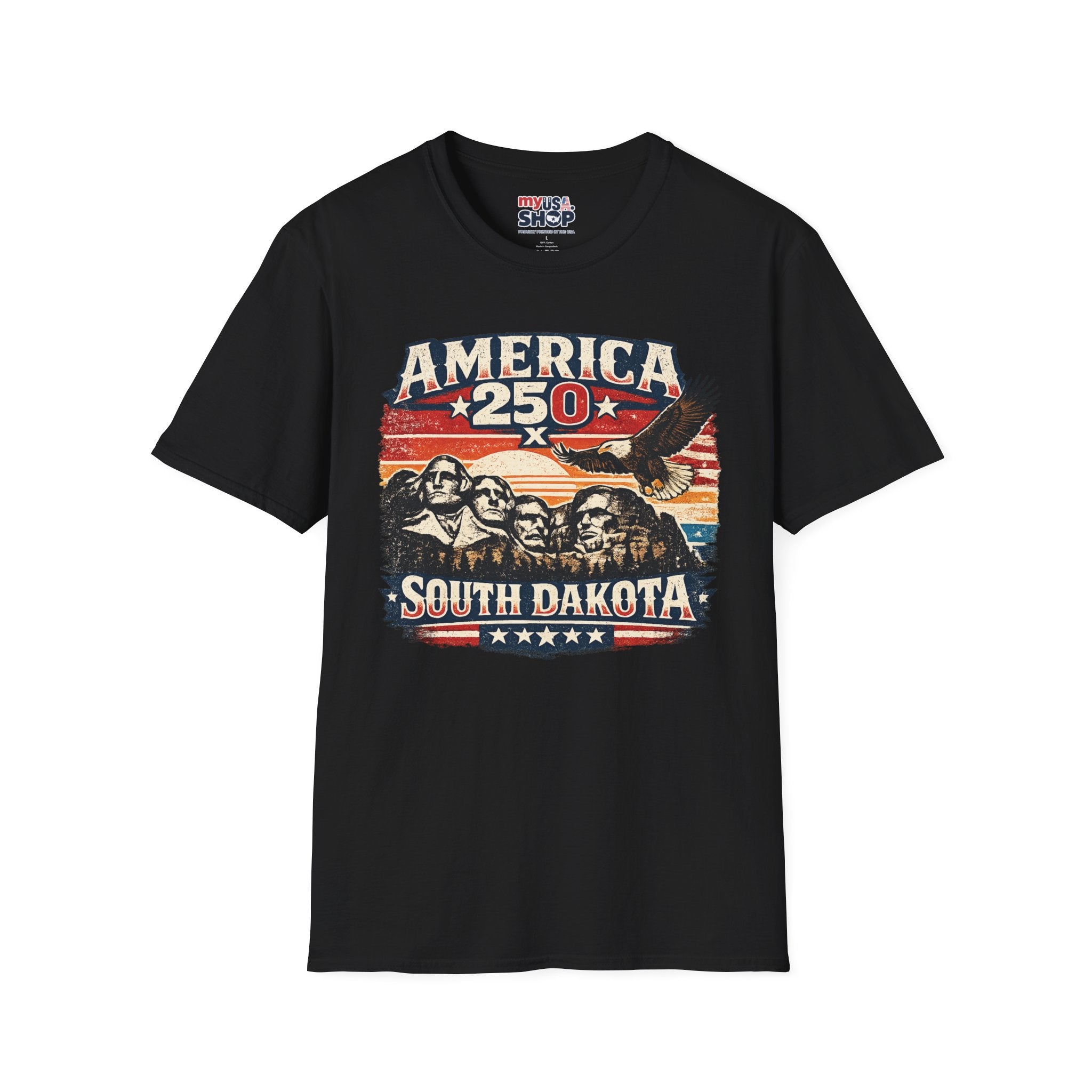 America 250 South Dakota T-Shirt — Vintage Eagle Patriotic USA Graphic Tee