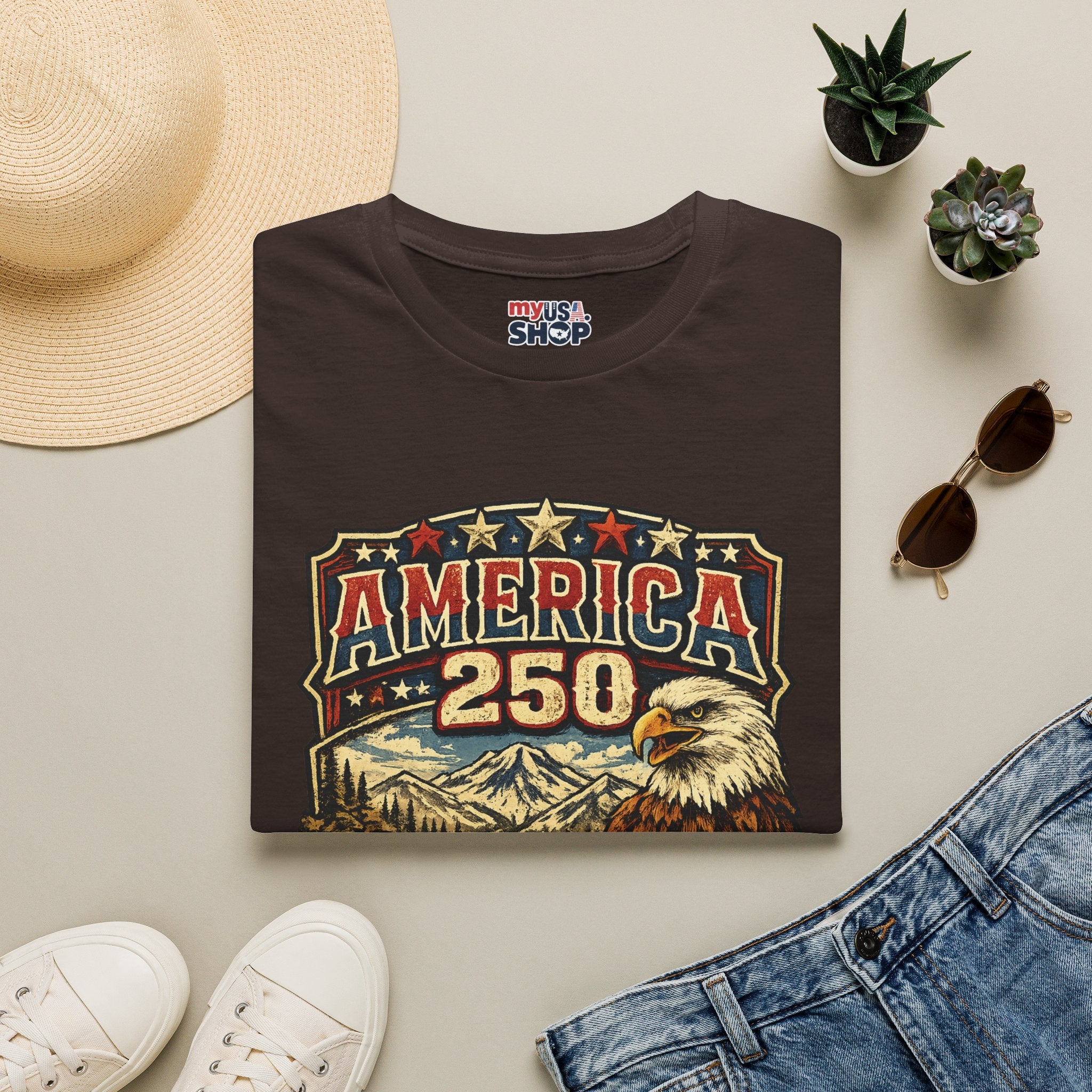 America 250 Oregon  Shirt — Heritage Eagle Americana Crest Tee