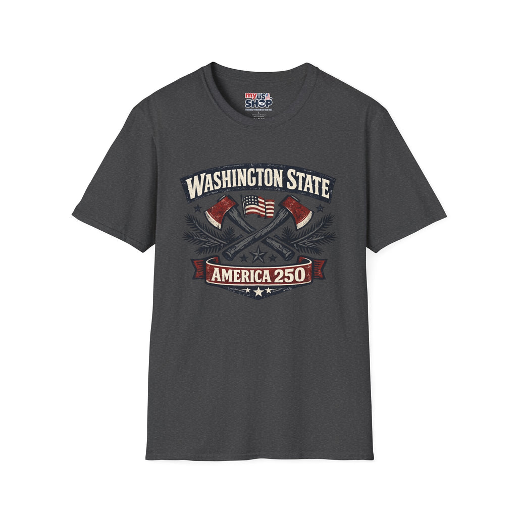 America 250 Washington State T-Shirt —  Axes Retro Graphic Tee