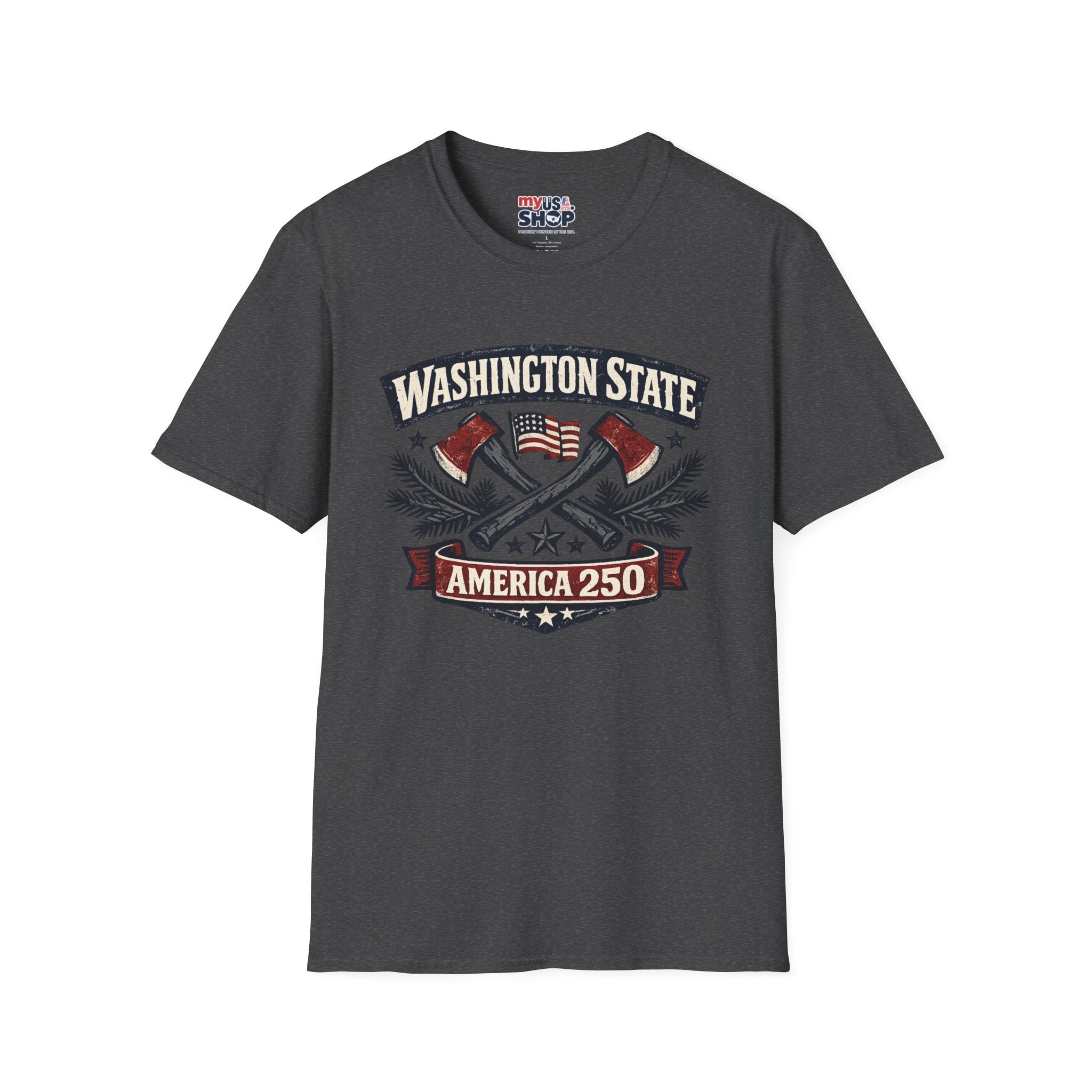 America 250 Washington State T-Shirt —  Axes Retro Graphic Tee