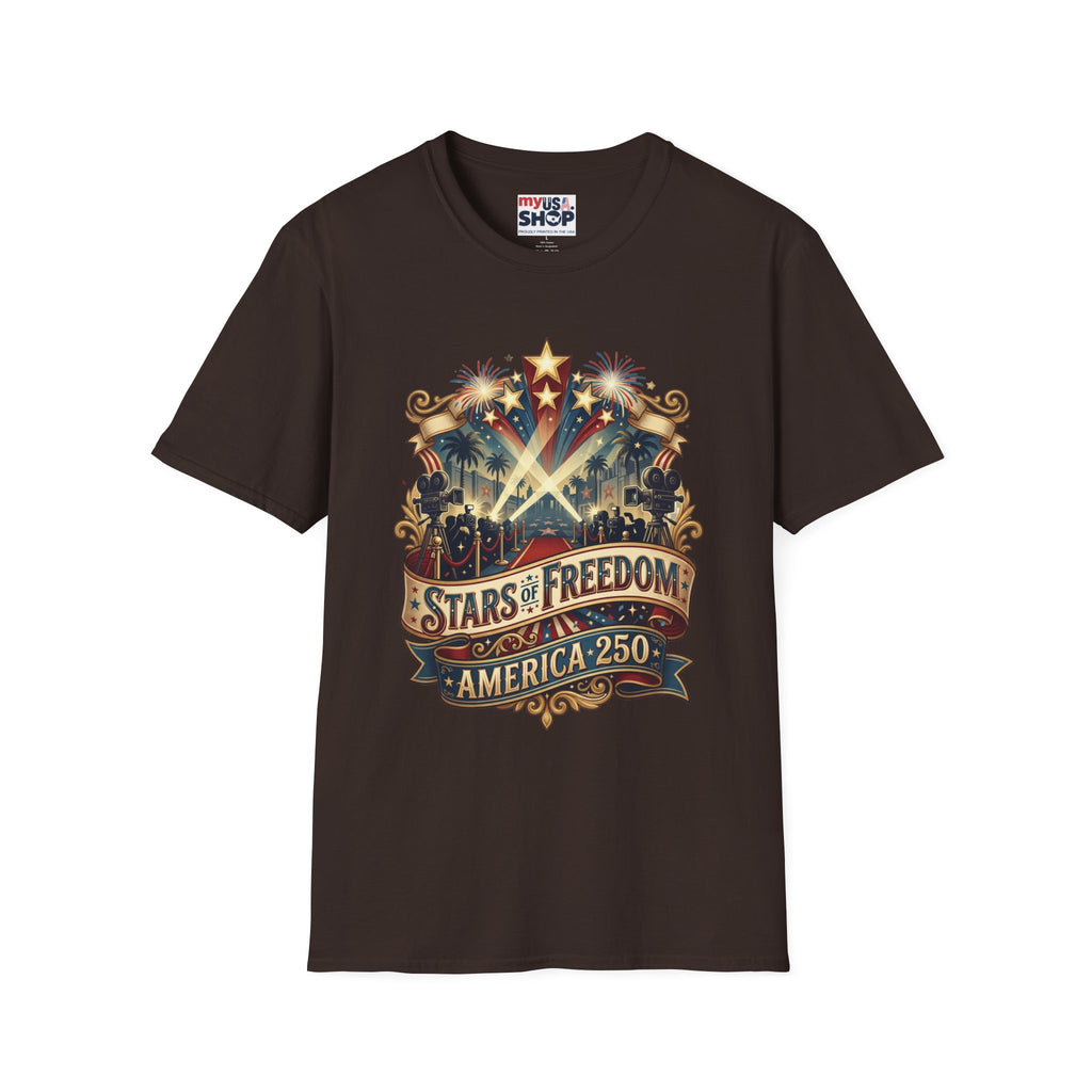 Stars of Freedom T‑Shirt — America 250 Patriotic Celebration Tee Pop Culture