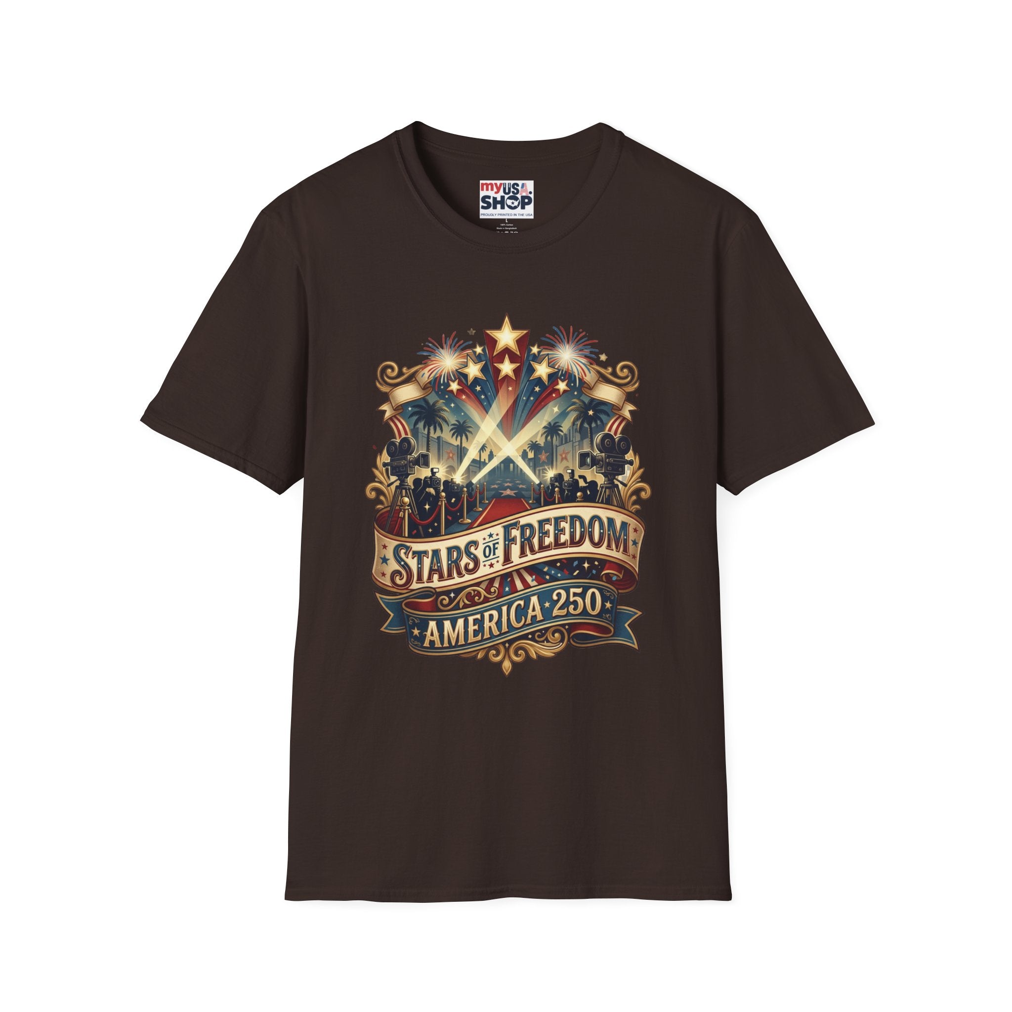 Stars of Freedom T‑Shirt — America 250 Patriotic Celebration Tee Pop Culture