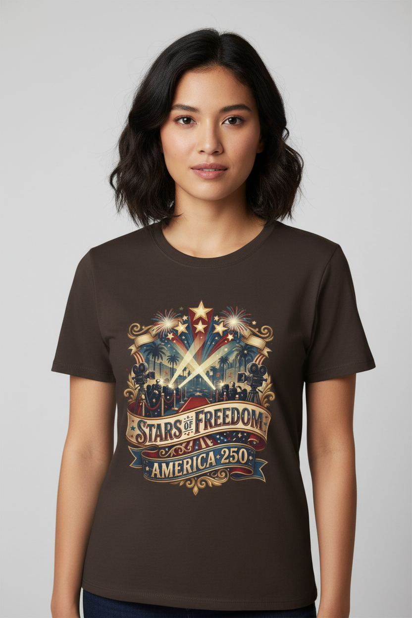 Stars of Freedom T‑Shirt — America 250 Patriotic Celebration Tee Pop Culture