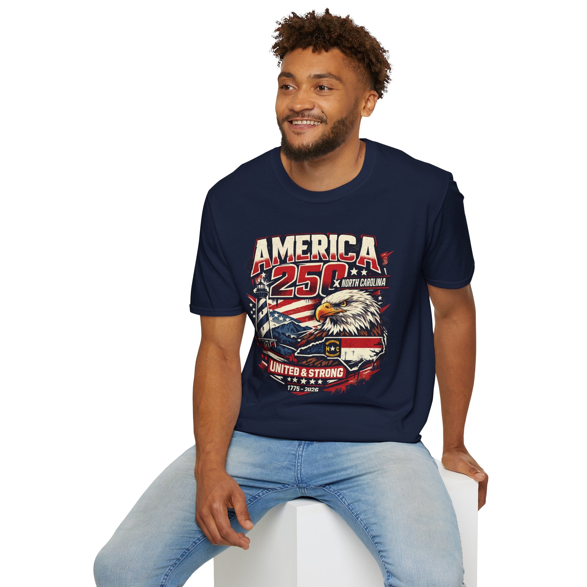 America 250 North Carolina Eagle T-Shirt – Patriotic July 4th Graphic Tee