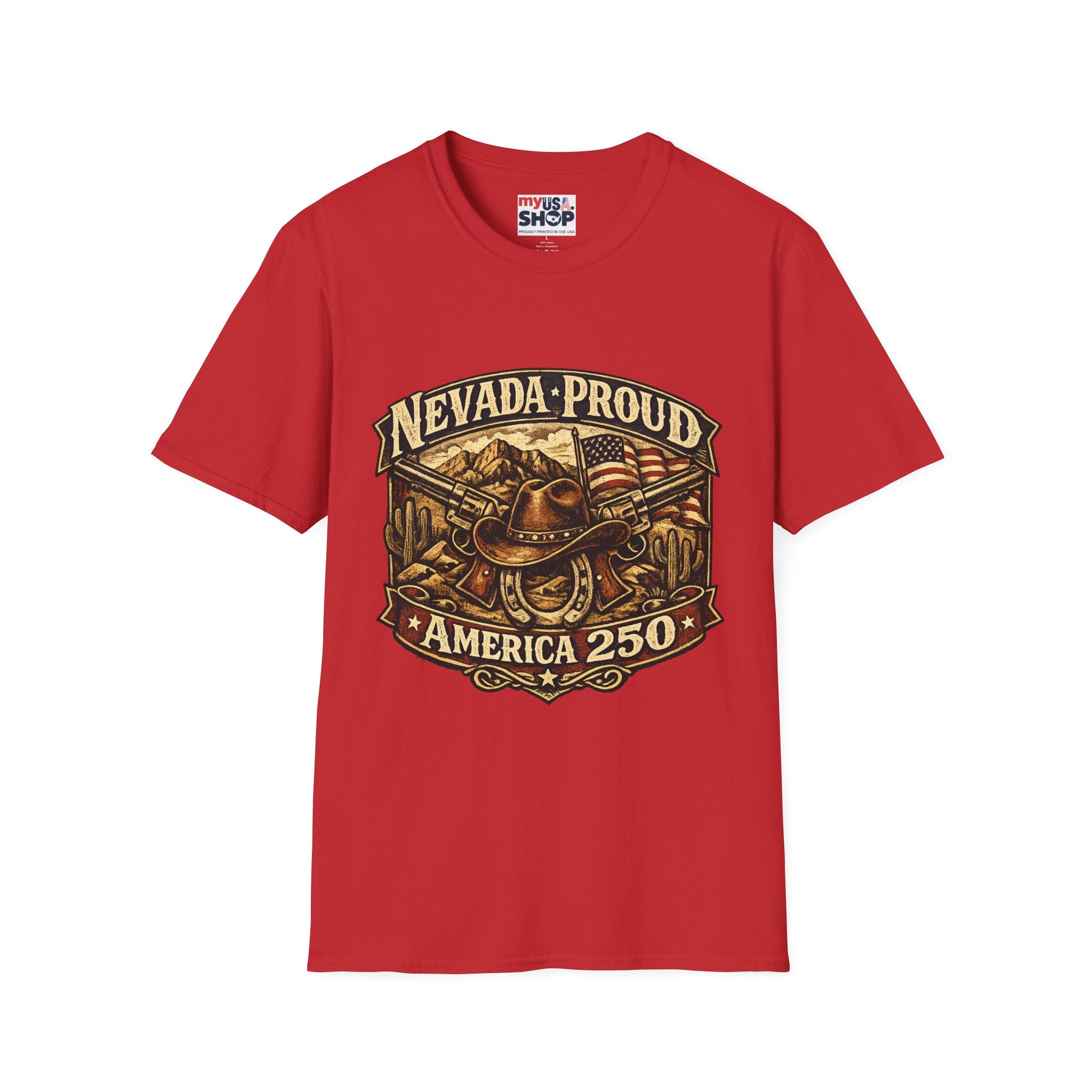 America 250 Nevada Proud T-Shirt — Vintage American Western Design