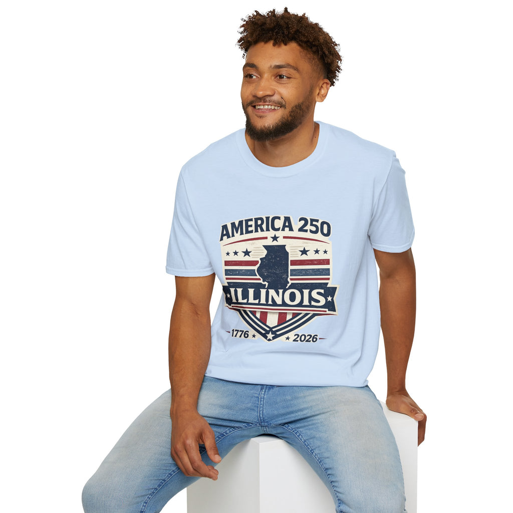 America 250 Illinois T-Shirt — 1776–2026 Bicentennial USA State Pride Tee