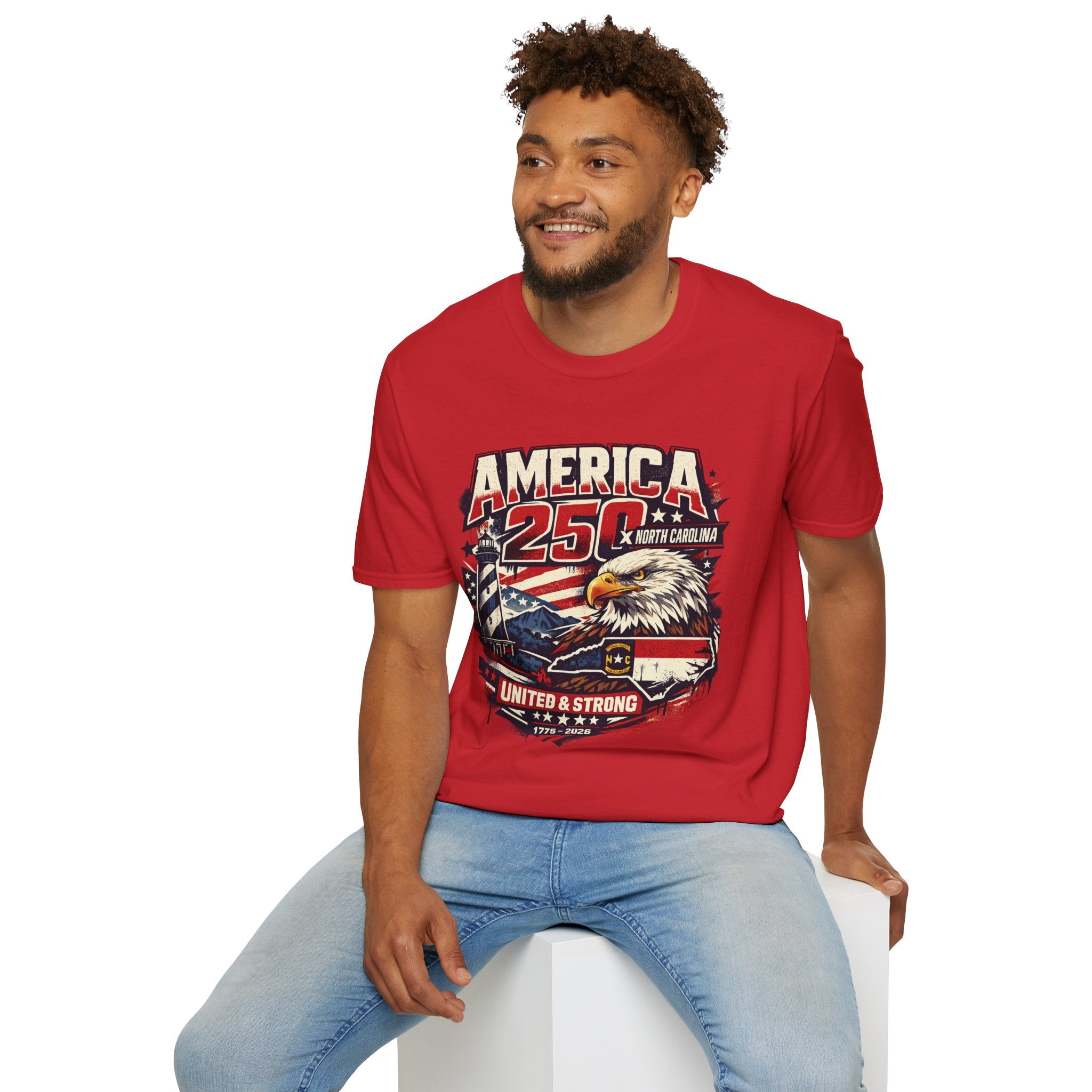 America 250 North Carolina Eagle T-Shirt — Patriotic USA 250th Anniversary Tee