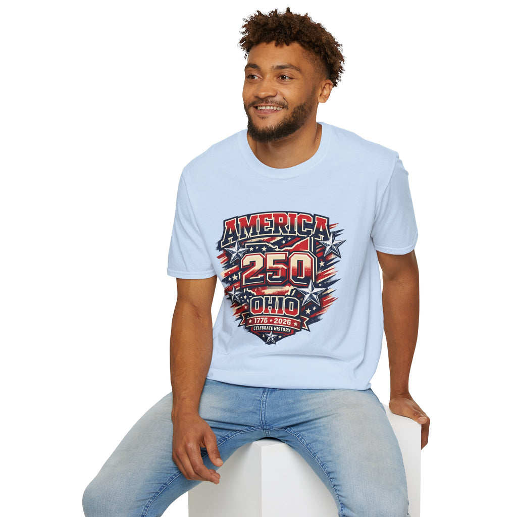 America 250 – Ohio Celebrating History Patriotic Vintage Tee Design