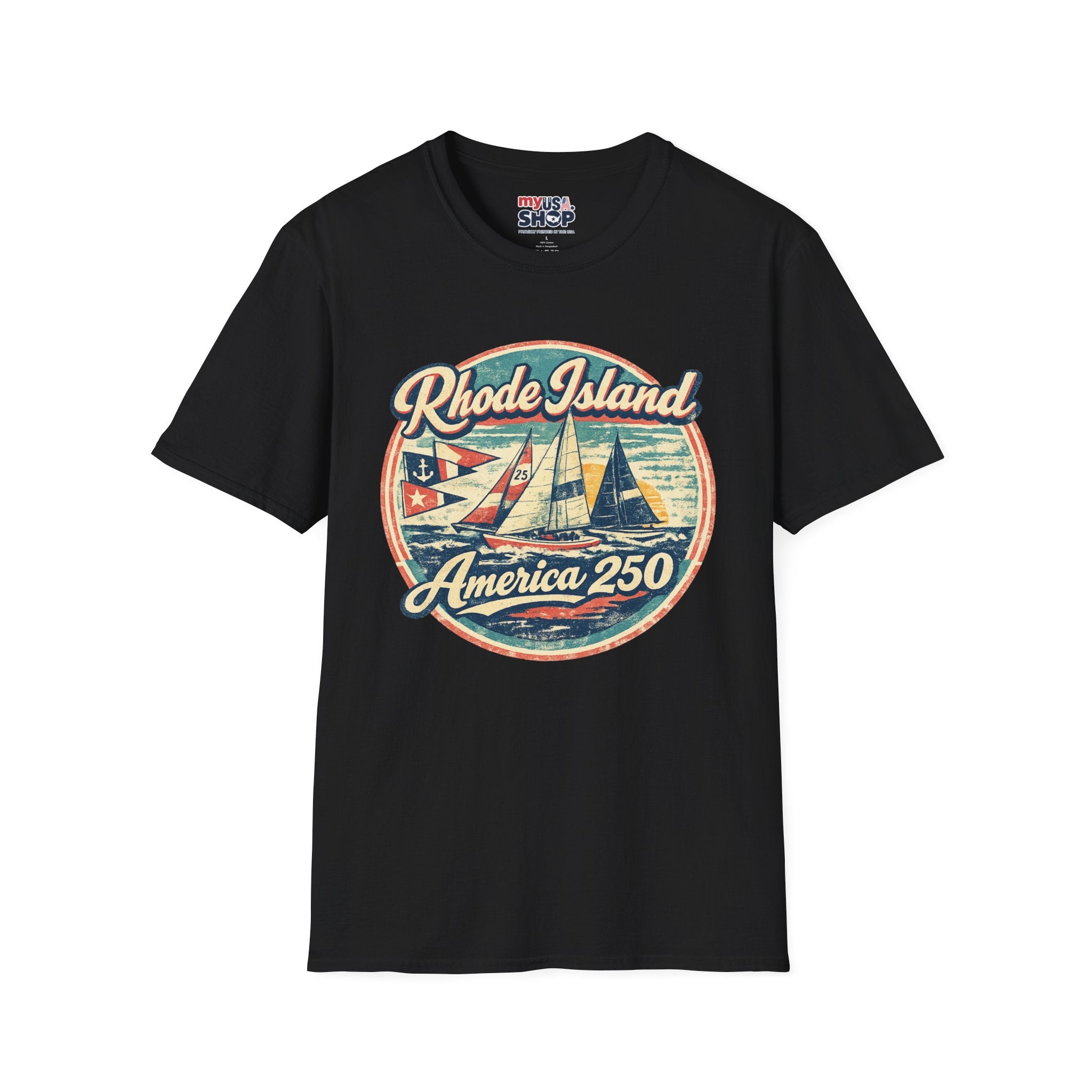 Rhode Island America 250 Shirt — Vintage Sailing Regatta Graphic Tee