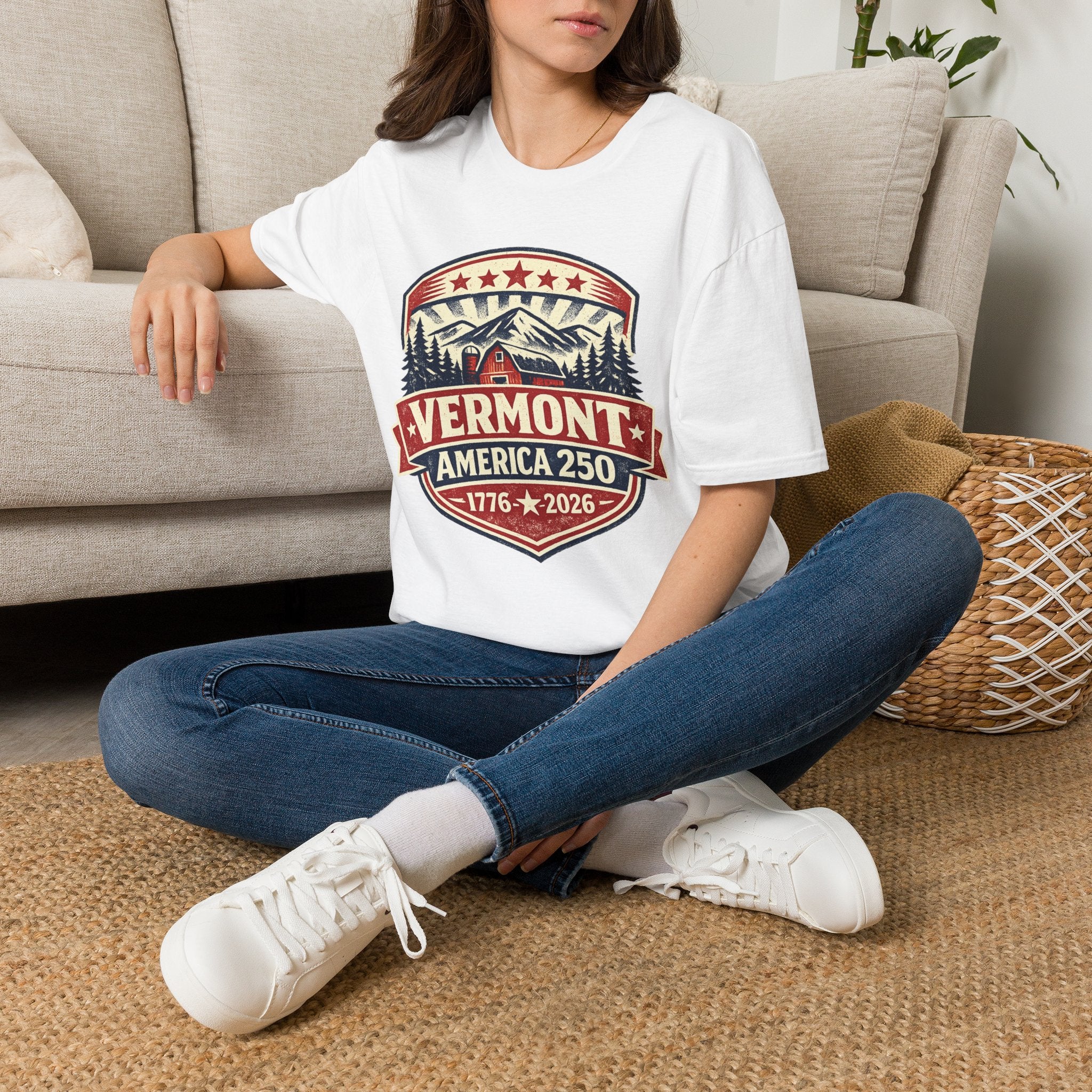 America 250 – Vermont 1776–2026 Mountain Heritage Vintage Tee Design