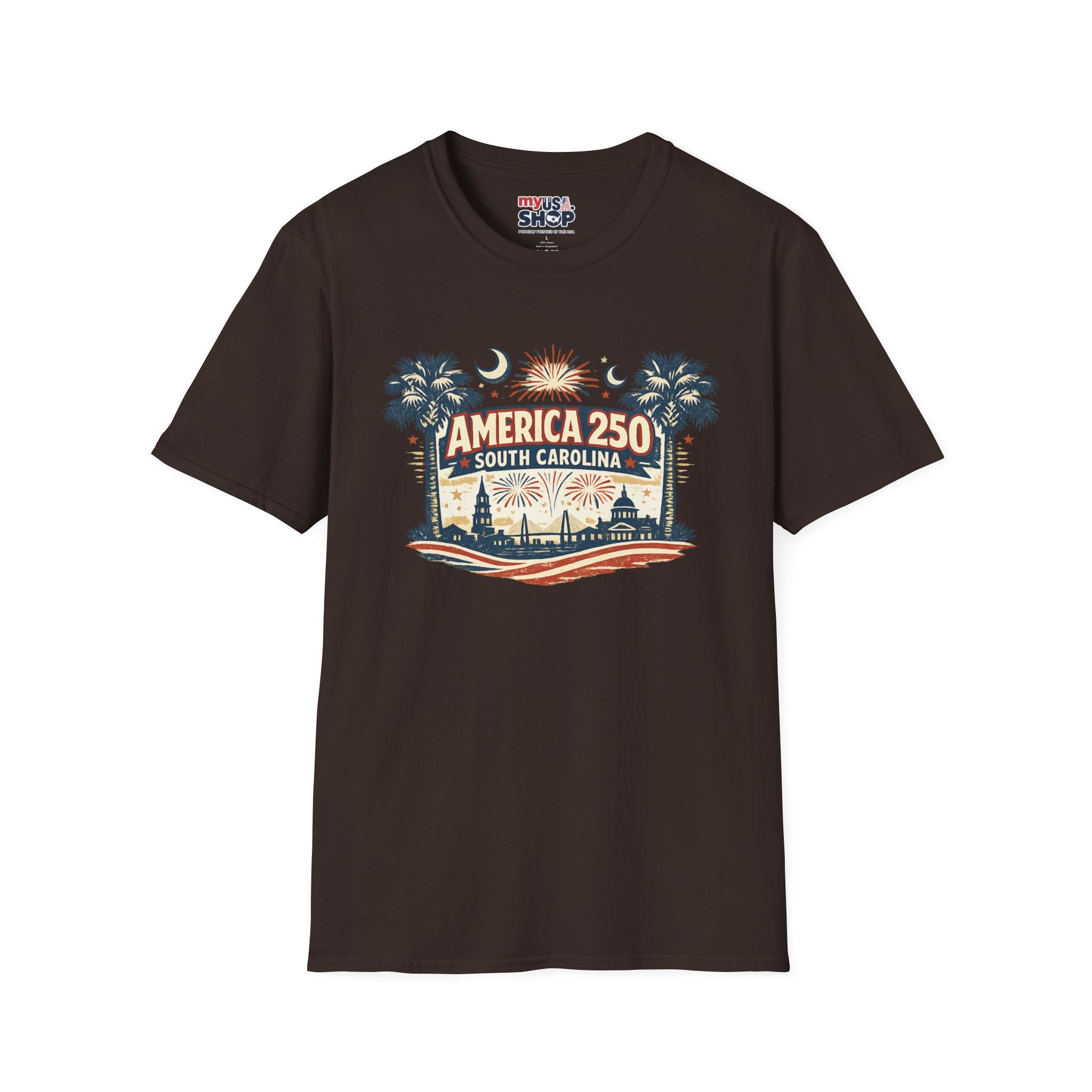 America 250 South Carolina T-Shirt — Palmetto Fireworks Celebration Tee