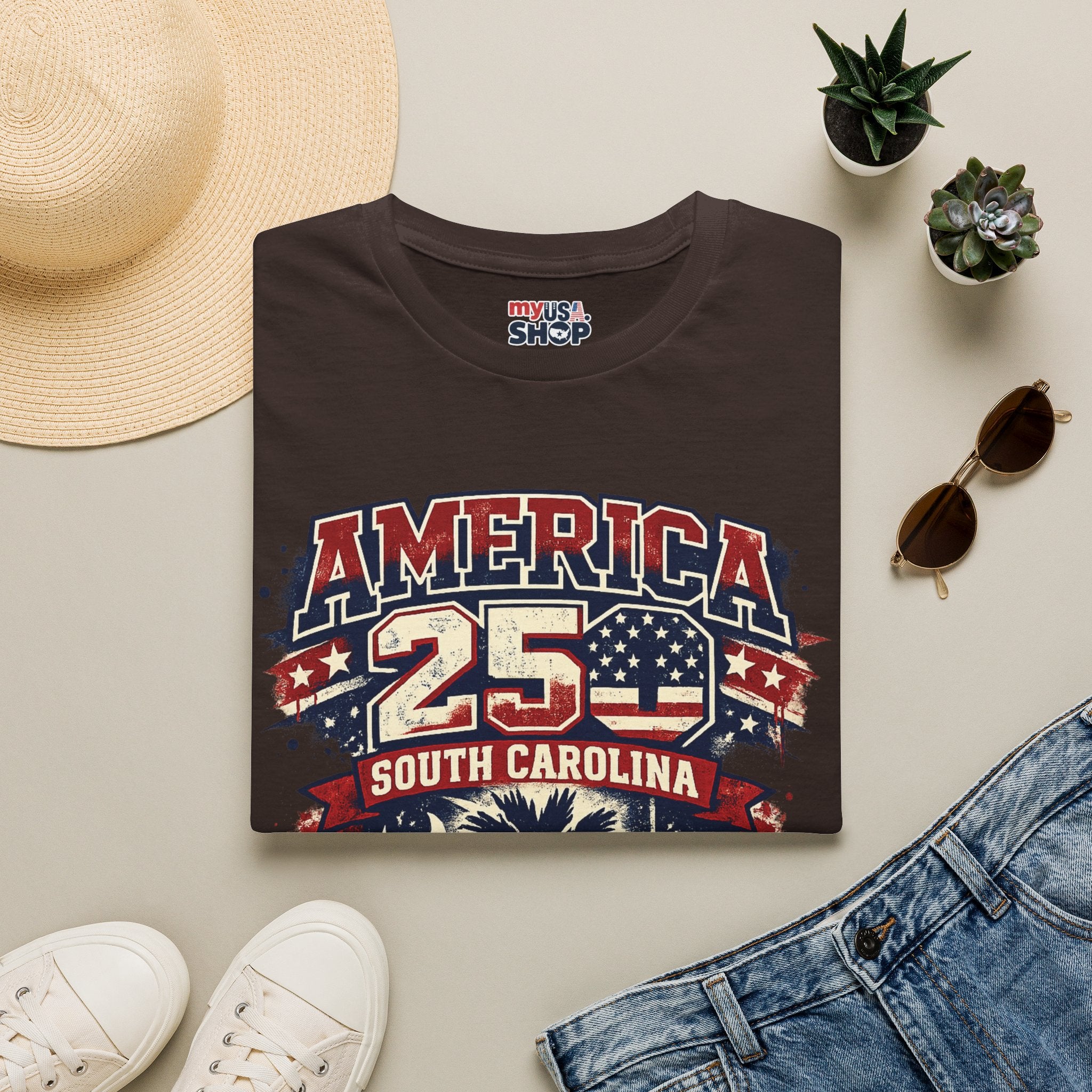 America 250 South Carolina T‑Shirt — Patriotic 250th Anniversary USA Graphic Tee