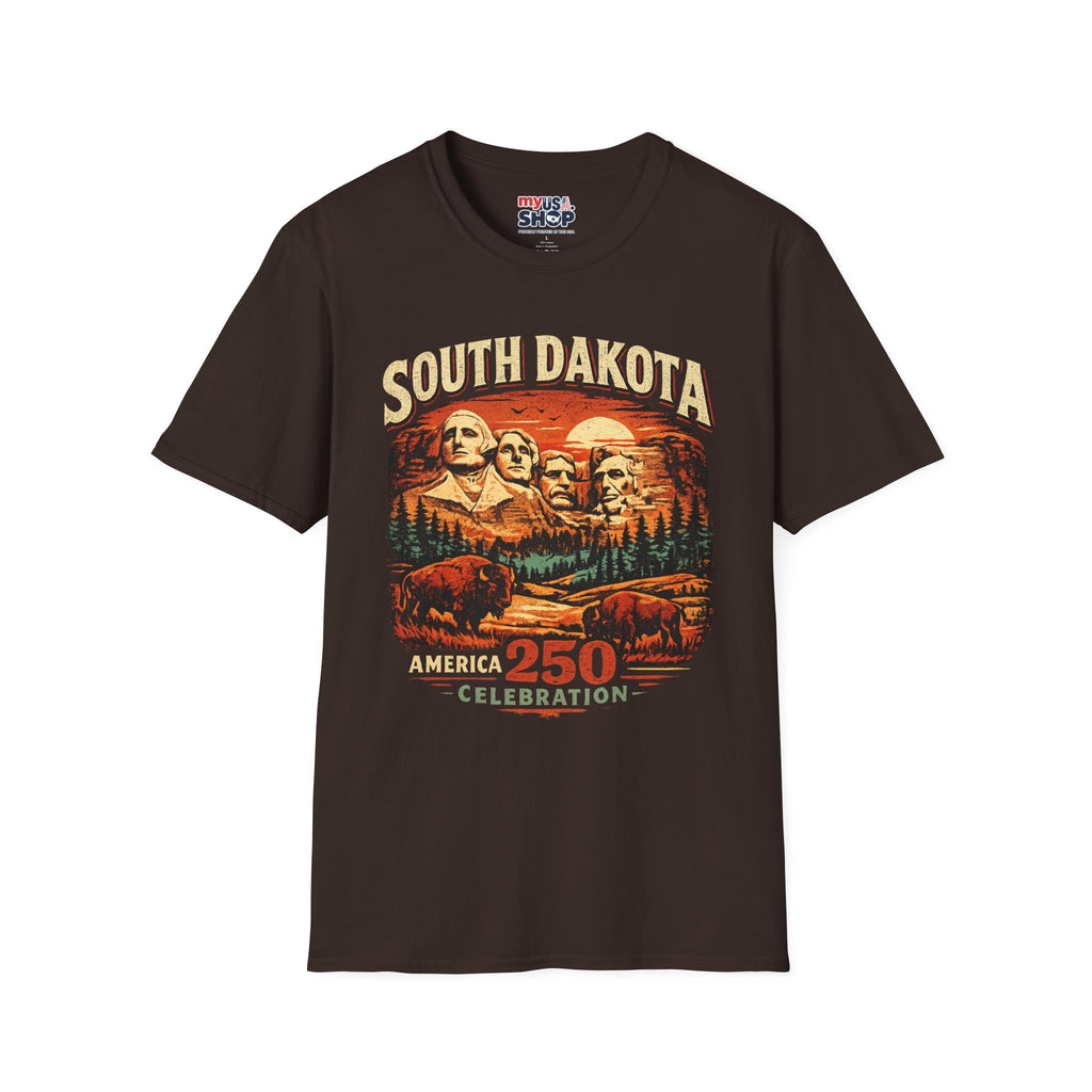 America 250 South Dakota Shirt — Sunset Mount Rushmore Celebration Tee