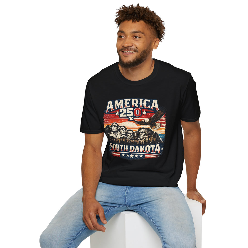 America 250 South Dakota T-Shirt — Vintage Eagle Patriotic USA Graphic Tee