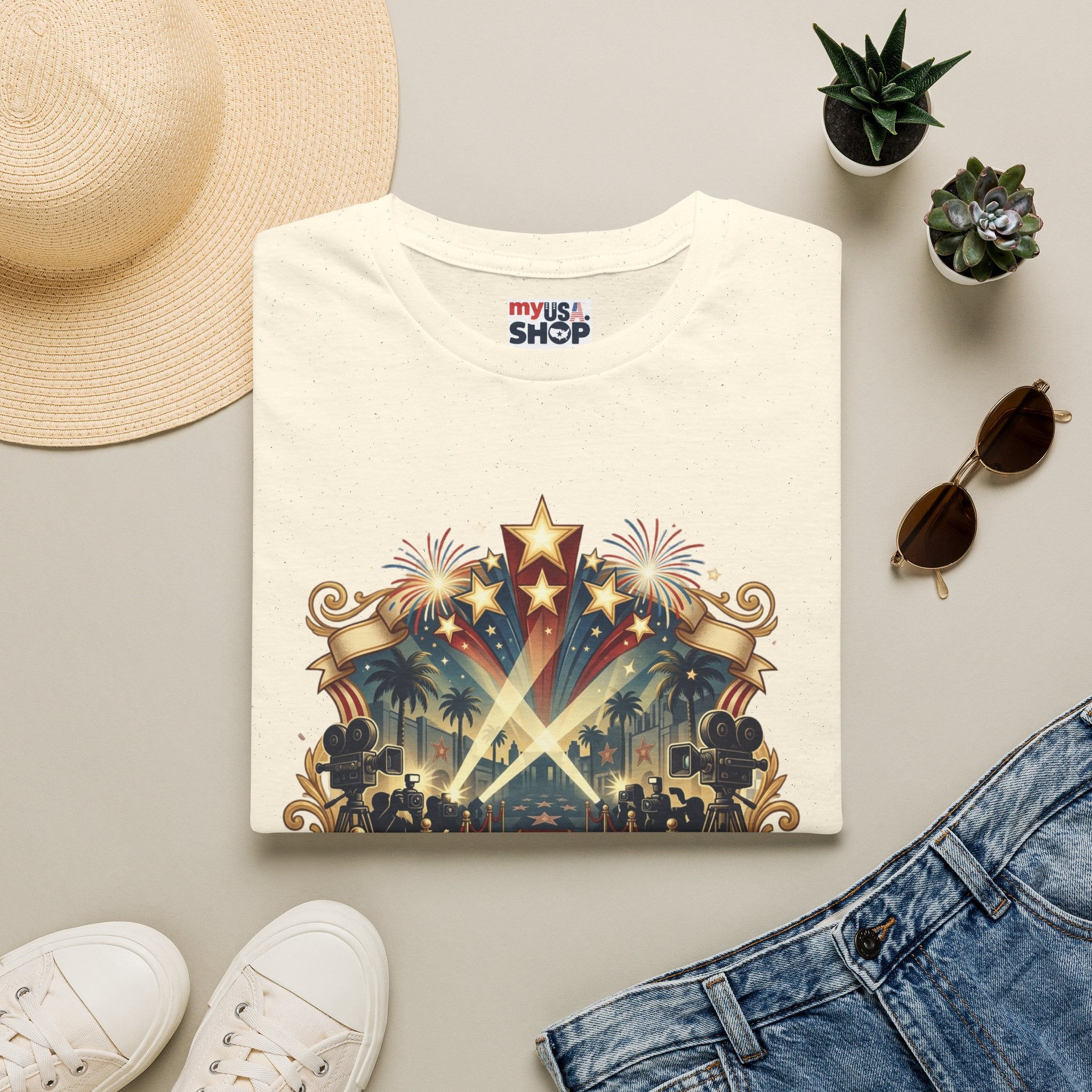 Stars of Freedom T‑Shirt — America 250 Patriotic Celebration Tee Pop Culture