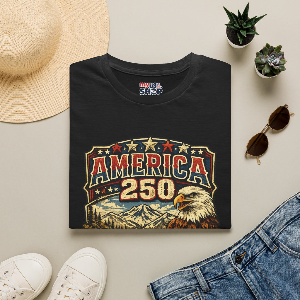 America 250 Oregon  Shirt — Heritage Eagle Americana Crest Tee