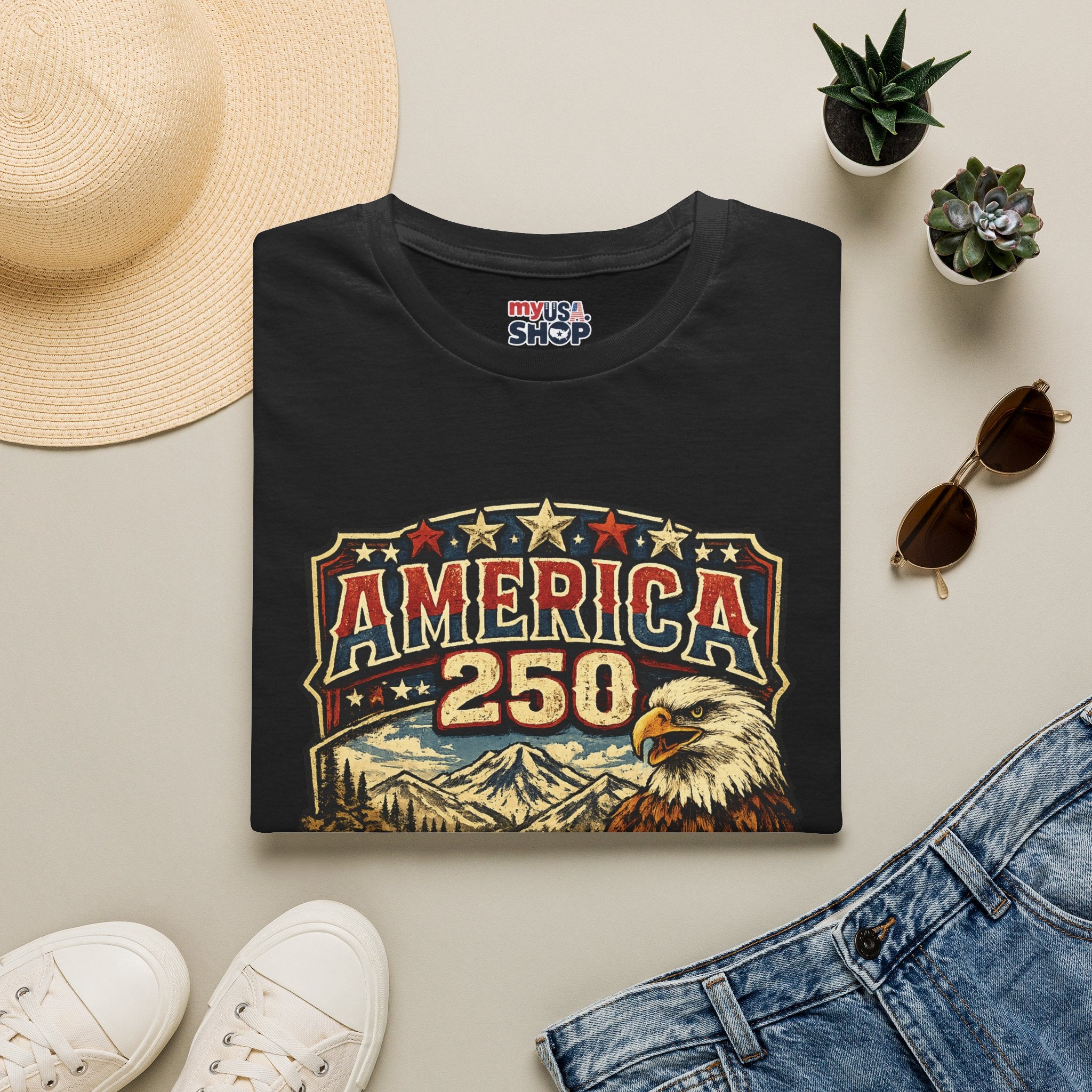 America 250 Oregon  Shirt — Heritage Eagle Americana Crest Tee