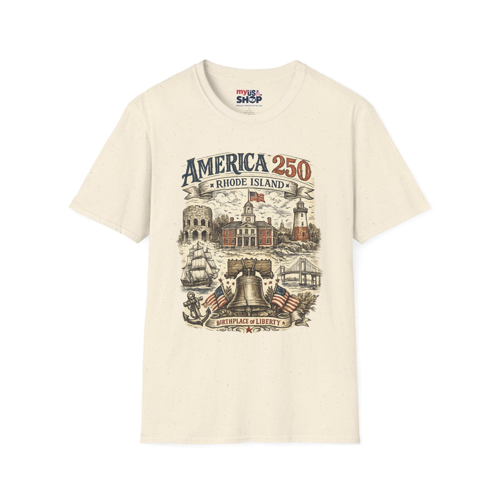 America 250 Rhode Island Shirt — Birthplace of Liberty Heritage Tee
