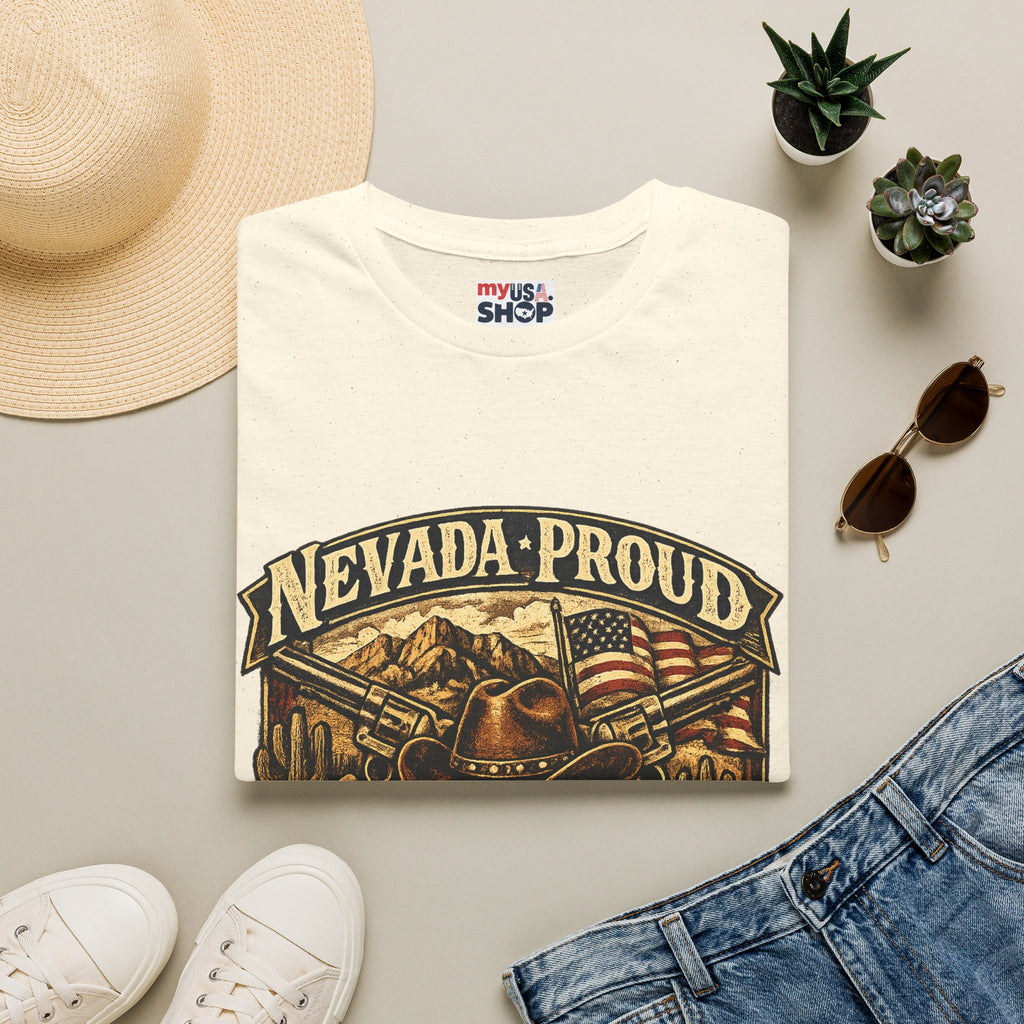 America 250 Nevada Proud T-Shirt — Vintage American Western Design