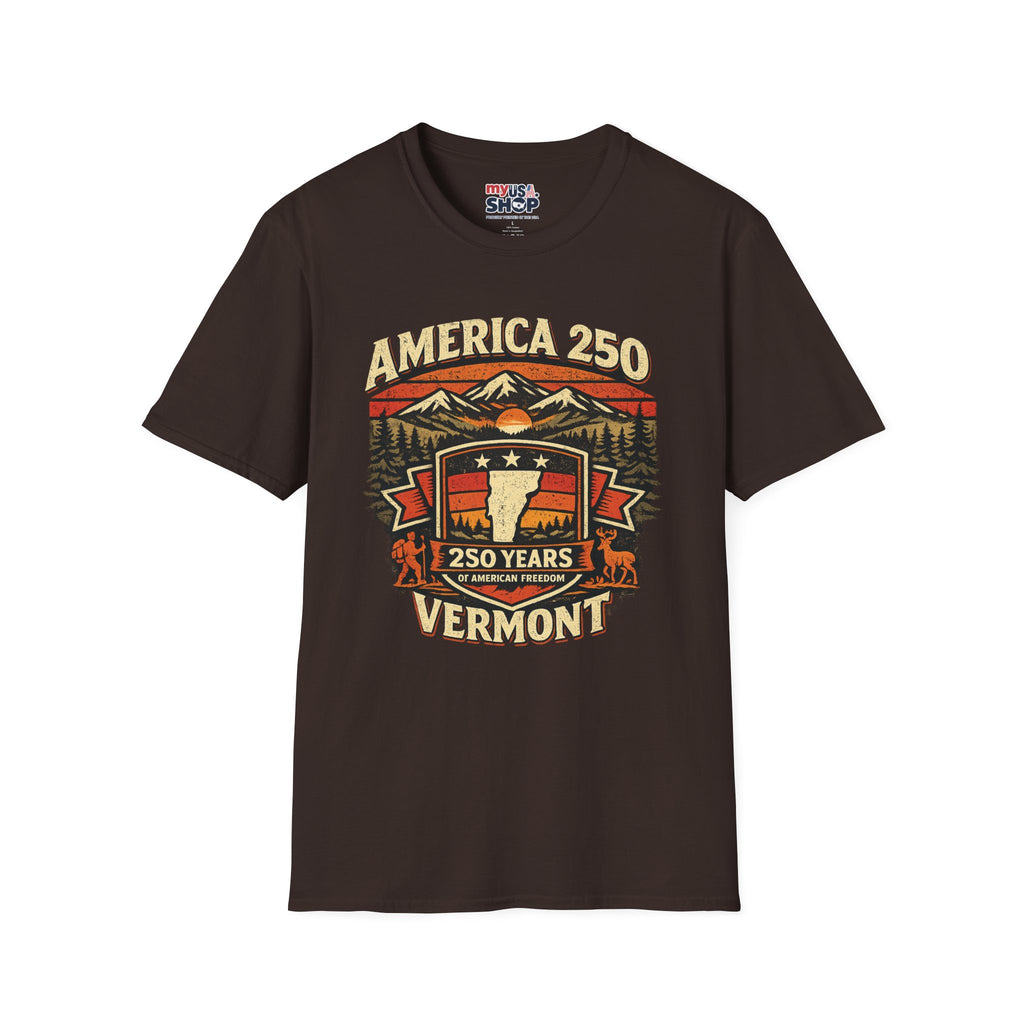 America 250 – 250 Years of American Freedom Vermont Vintage Tee Design