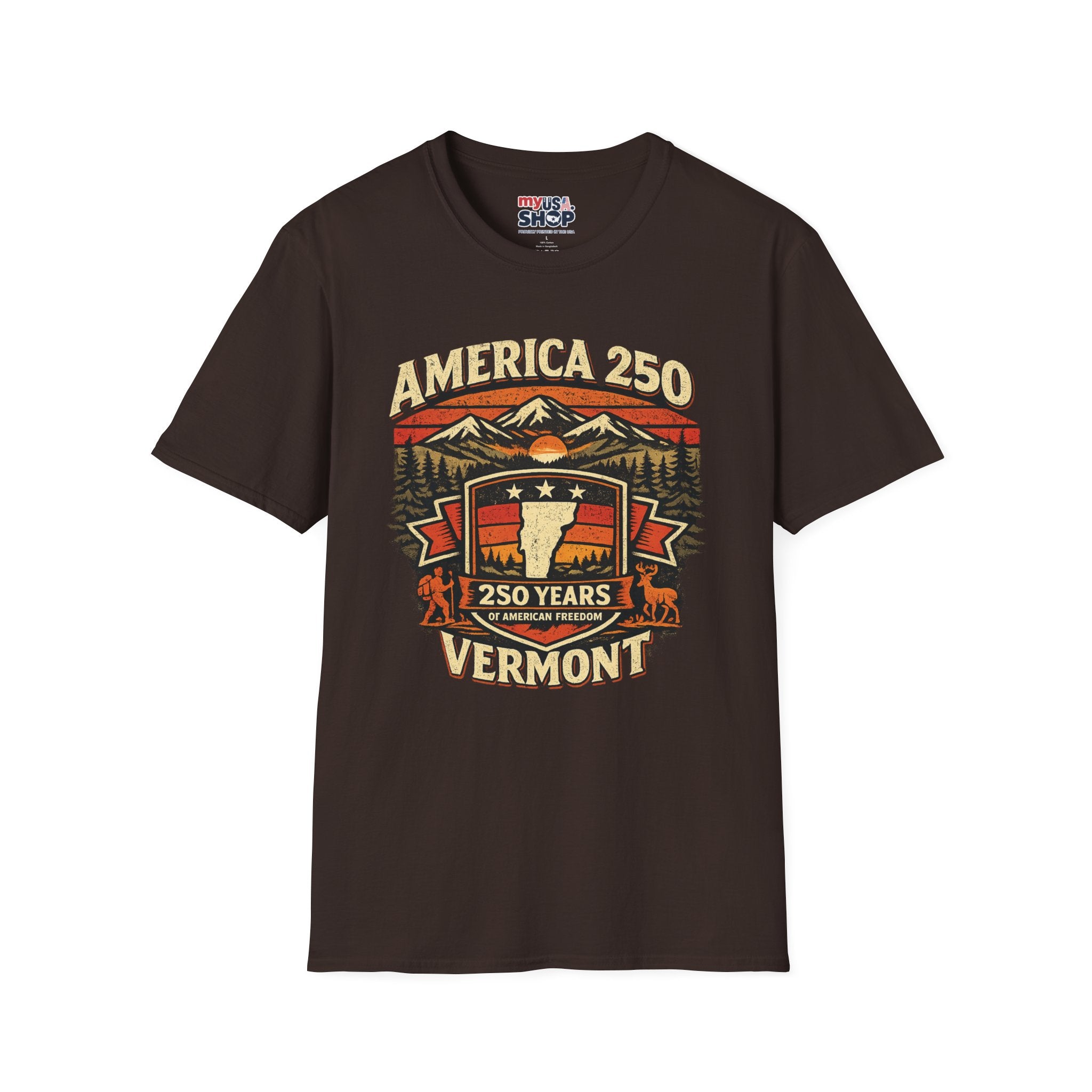 America 250 – 250 Years of American Freedom Vermont Vintage Tee Design