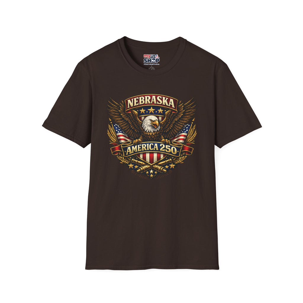 America 250 Nebraska Eagle T-Shirt — Patriotic USA State Tee