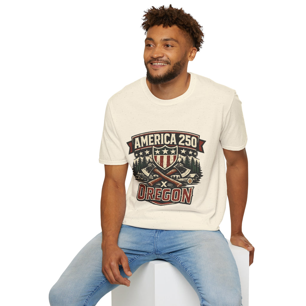 America 250 Shirt —Oregon  Rustic Timber Heritage Graphic Tee