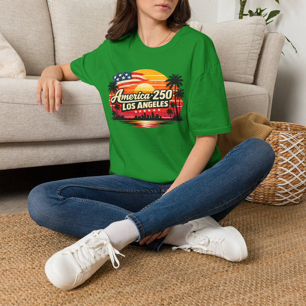 America 250 Los Angeles Retro Sunset California Tee