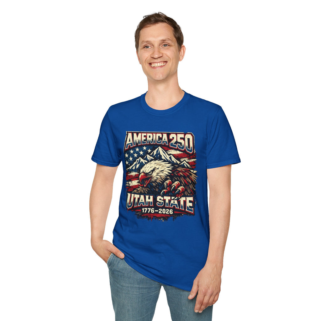 America 250 Utah State T-Shirt — Patriotic Eagle Mountain Graphic Tee