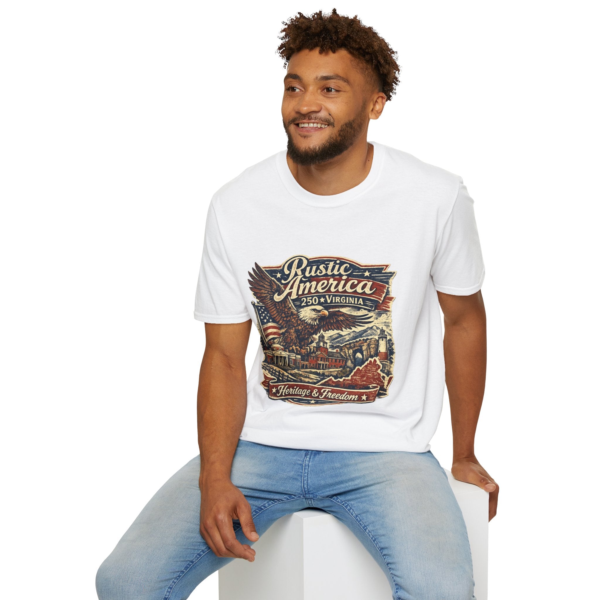 America 250 Virginia Eagle T‑Shirt — Heritage & Freedom Vintage Design