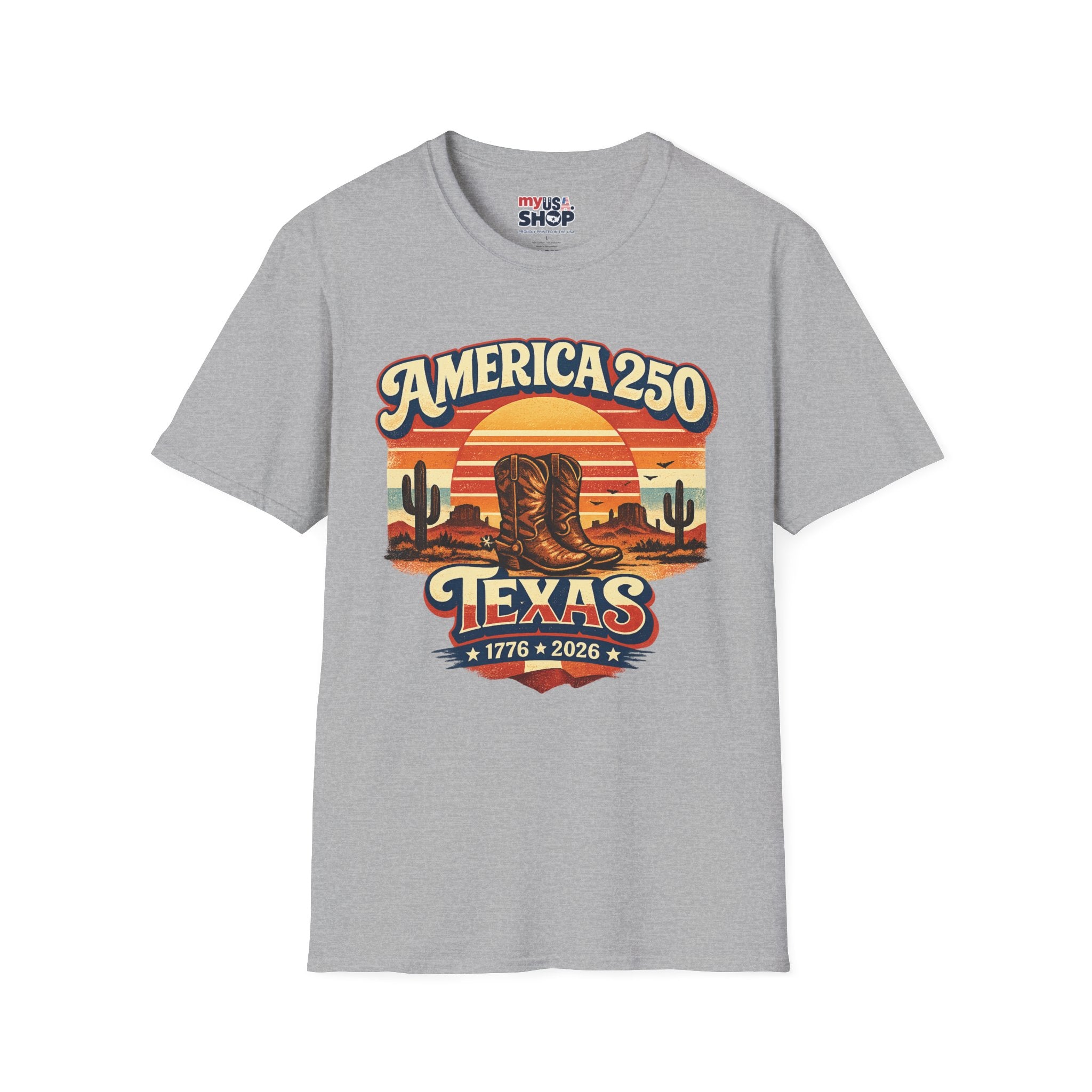 America 250 Texas T-Shirt — Retro Desert Cowboy Graphic Tee