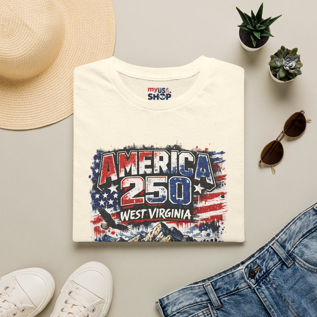 America 250 West Virginia Vintage Flag Commemorative Tee